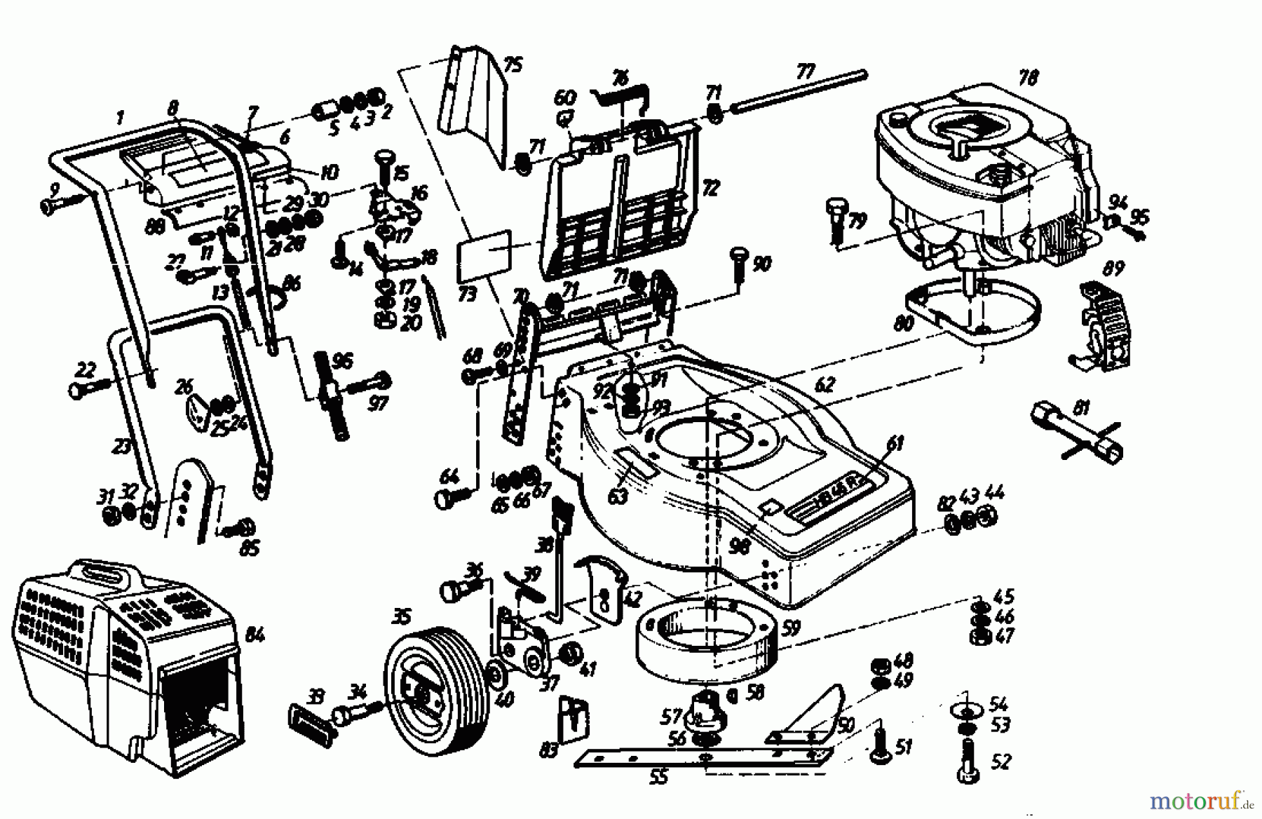  Gutbrod Tondeuse thermique tractée HB 46 R 02877.02  (1986) Machine de base