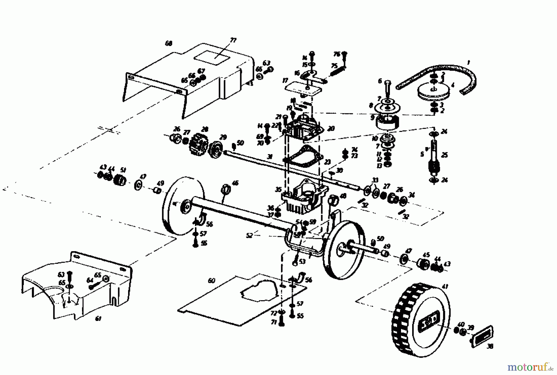  Gutbrod Tondeuse thermique tractée HB 55 REL 02882.02  (1986) Boîte de vitesse