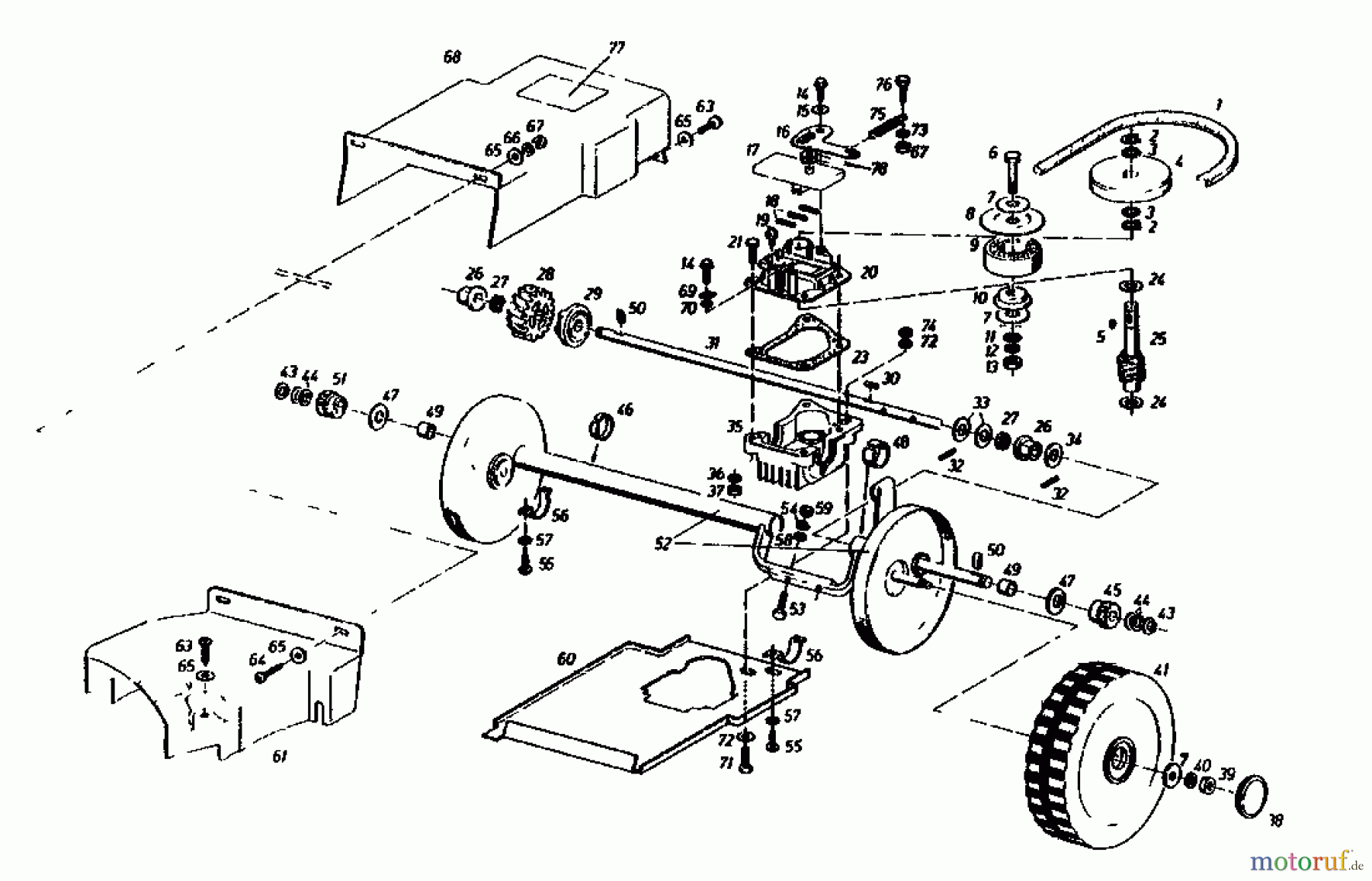  Gutbrod Tondeuse thermique tractée HB 55 REL 02882.06  (1987) Boîte de vitesse