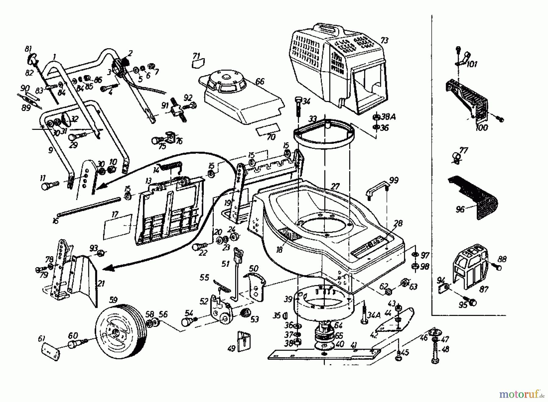  Gutbrod Tondeuse thermique HB 46 CH 02866.08  (1987) Machine de base