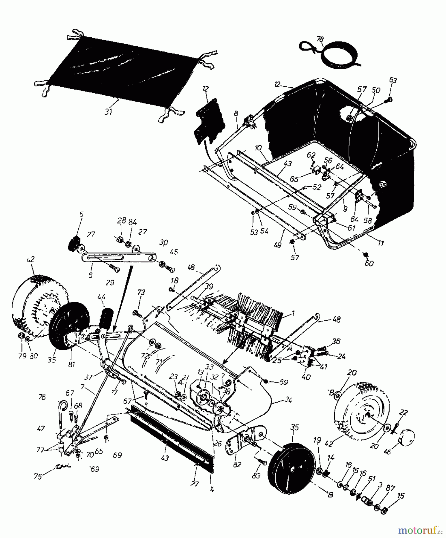  MTD Accèssoires Accèssoires tracteur de jardin et de pelouse Balai Flott-HD 042-0172-9  (1988) Machine de base