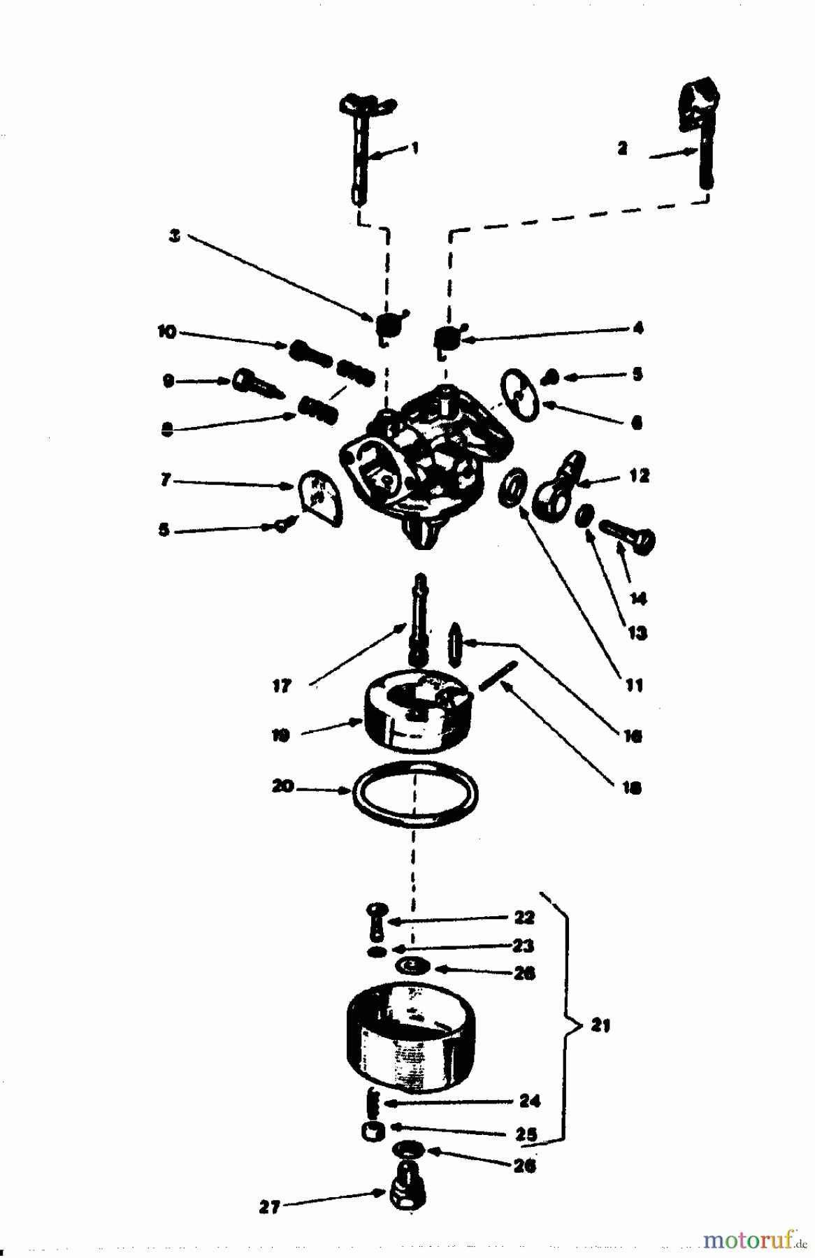  Gutbrod Tondeuse thermique tractée HB 47 R 02847.01  (1988) Carburateur