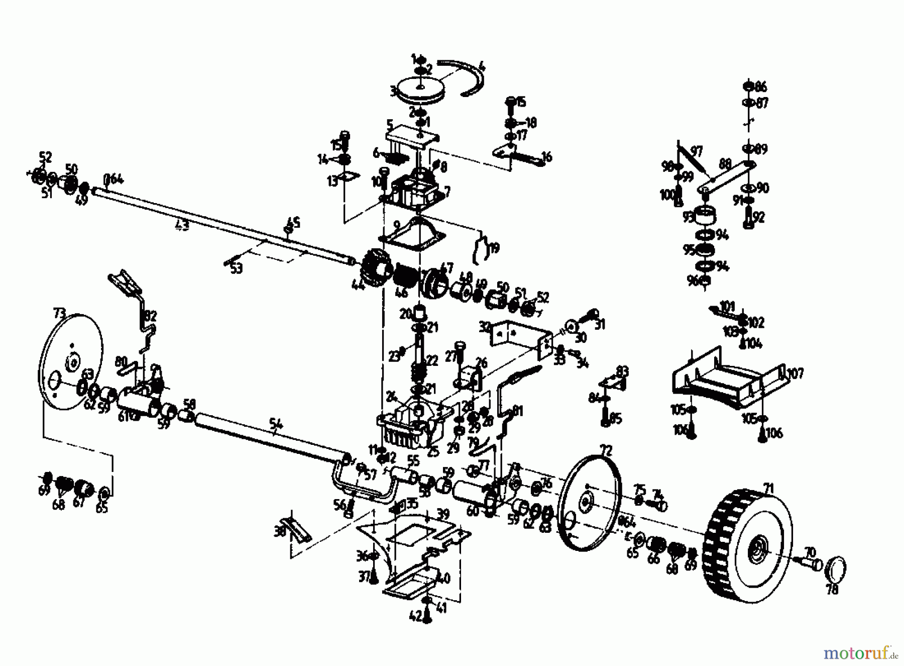  Gutbrod Tondeuse thermique tractée HB 47 REL 02847.03  (1988) Boîte de vitesse