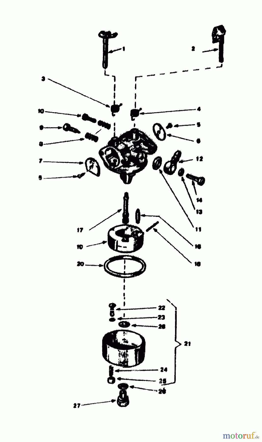  Gutbrod Tondeuse thermique tractée HB 47 R 02847.08  (1989) Carburateur