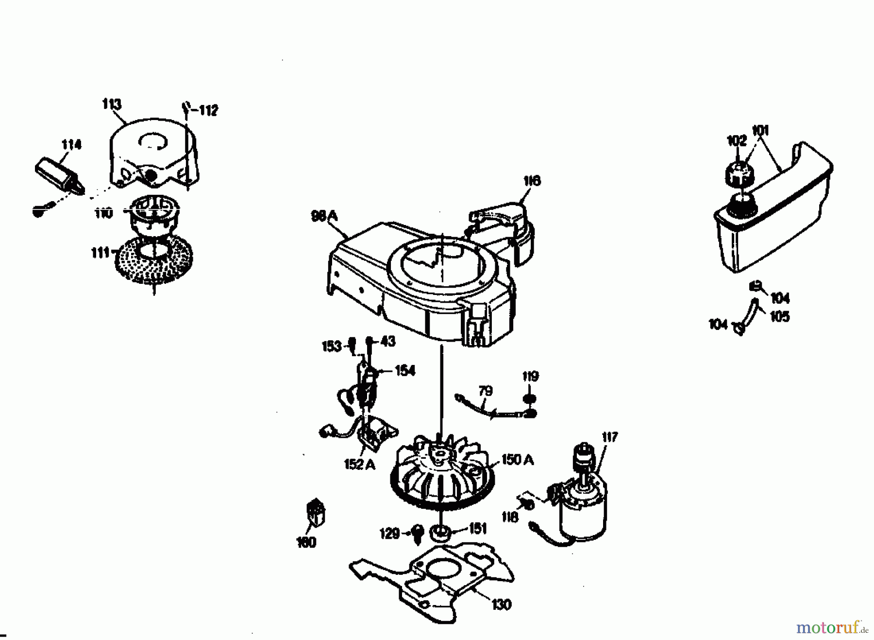  Gutbrod Tondeuse thermique tractée HB 47 R 02847.01  (1989) Lanceur