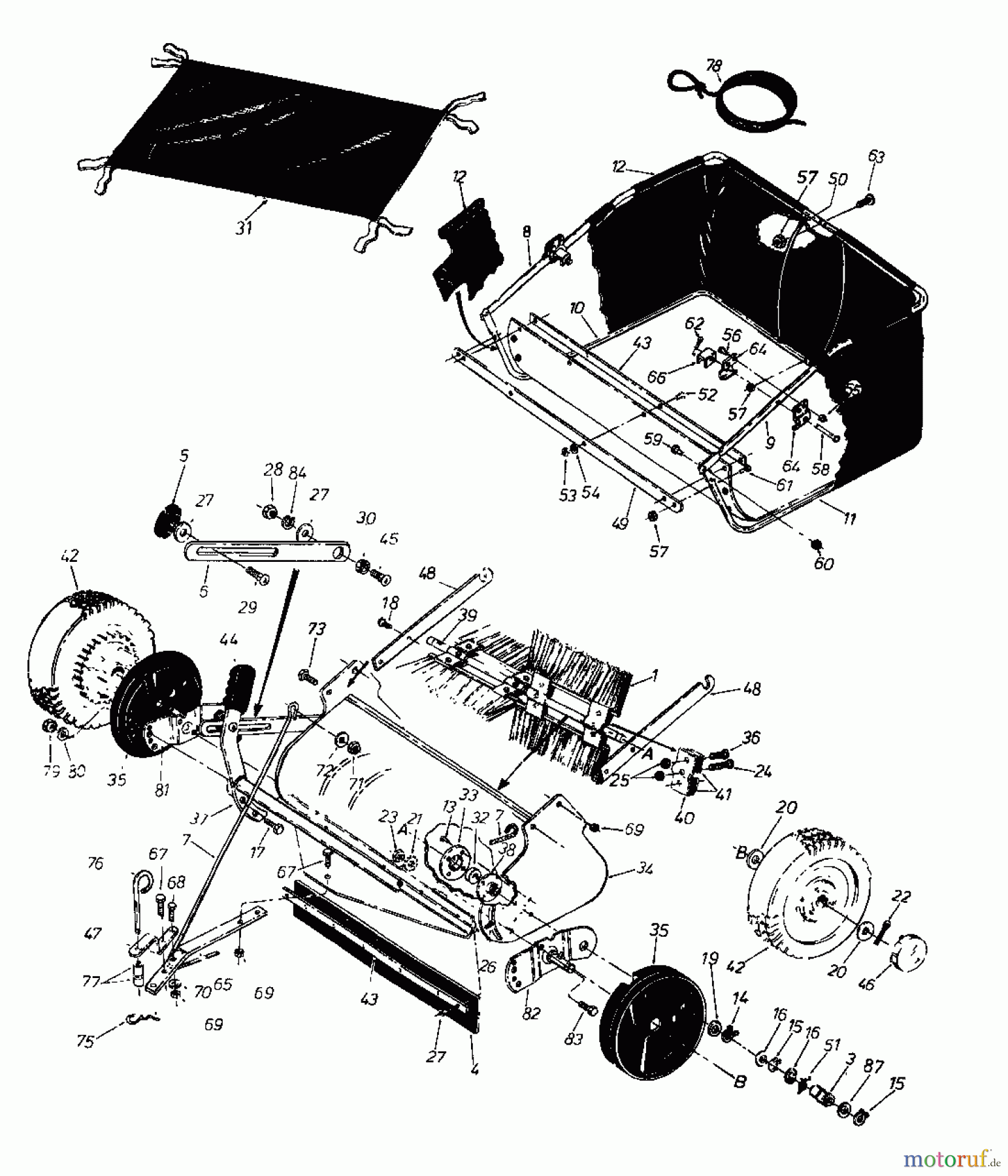  MTD Accèssoires Accèssoires tracteur de jardin et de pelouse Balai Flott-HD 042-0172-9  (1990) Machine de base