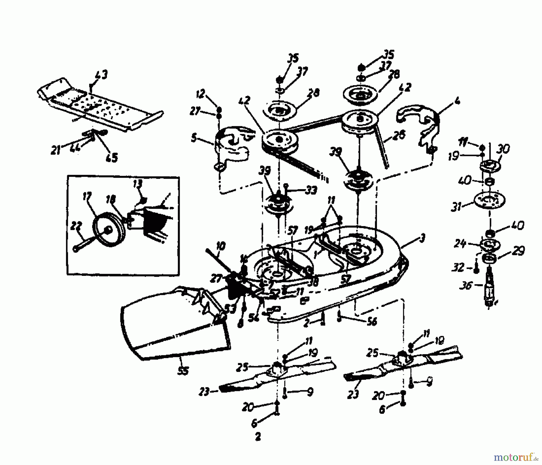  Columbia Tracteurs de pelouse 111/960 N 130-637F  (1990) Plateau de coupe F (38