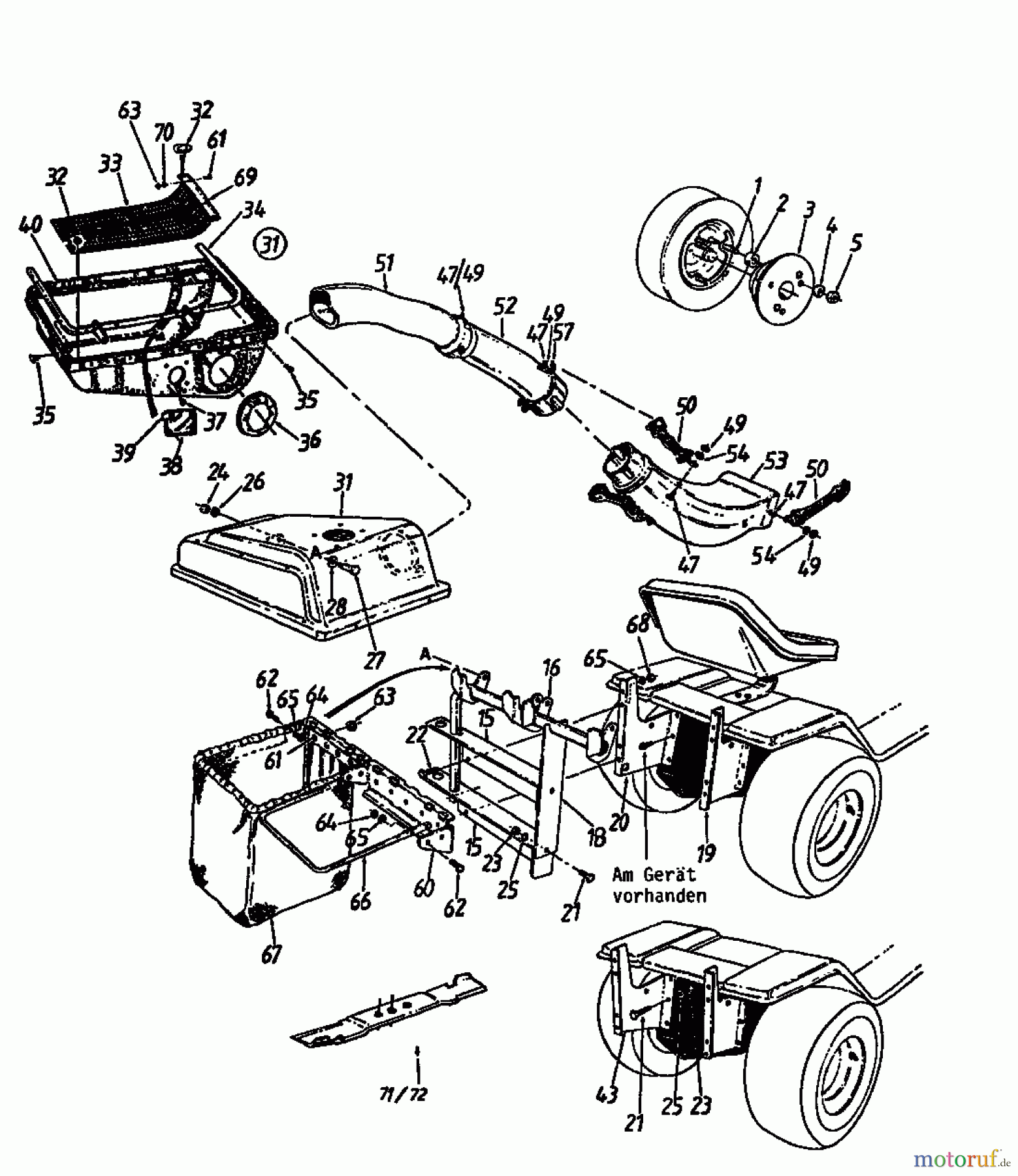  MTD Accèssoires Accèssoires tracteur de jardin et de pelouse Dispositif de réception de l'herbe pour série 600 châssis boîte avec plateau de coupe G (42