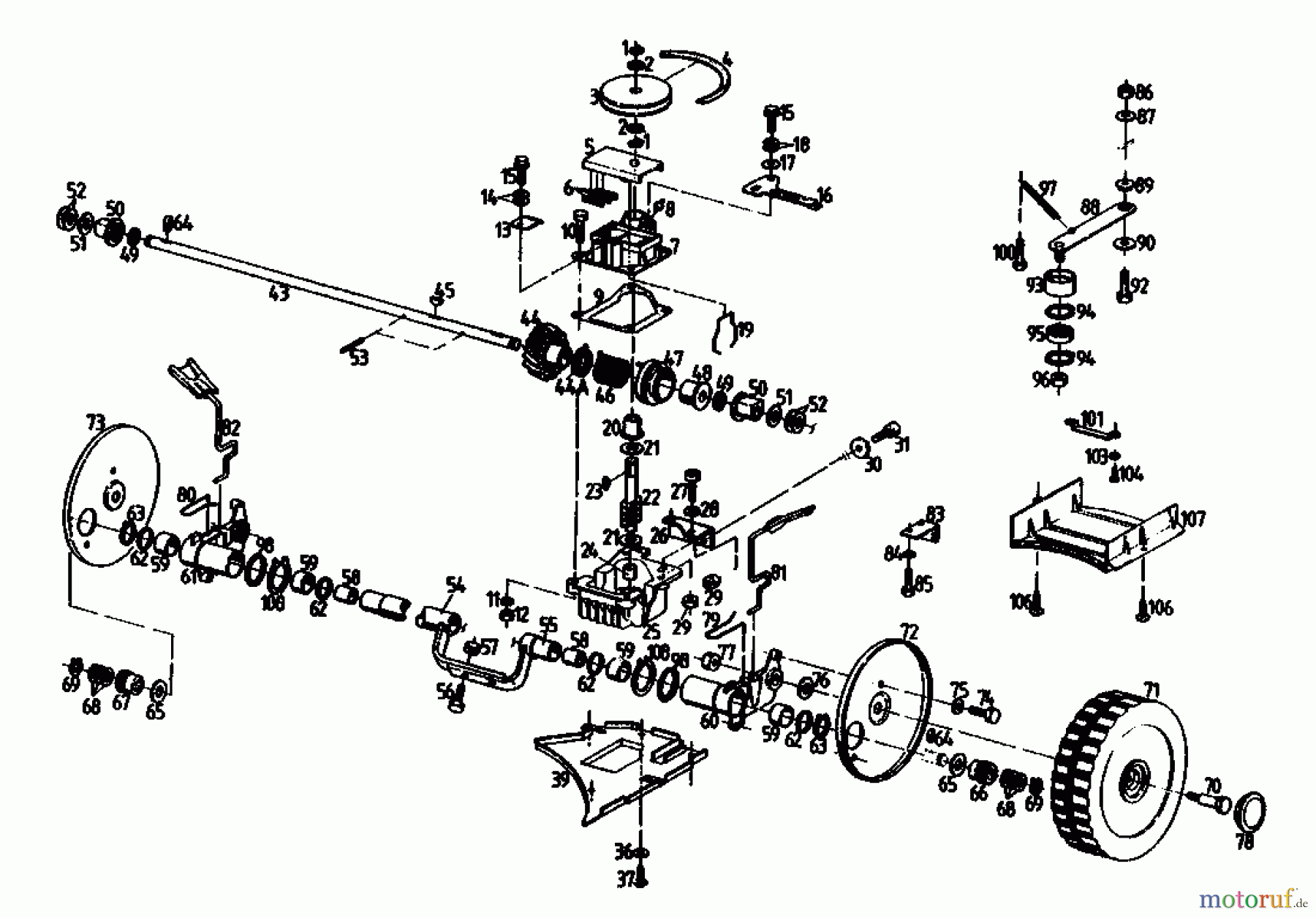  Gutbrod Tondeuse thermique tractée HB 47 REL 02847.09  (1990) Boîte de vitesse