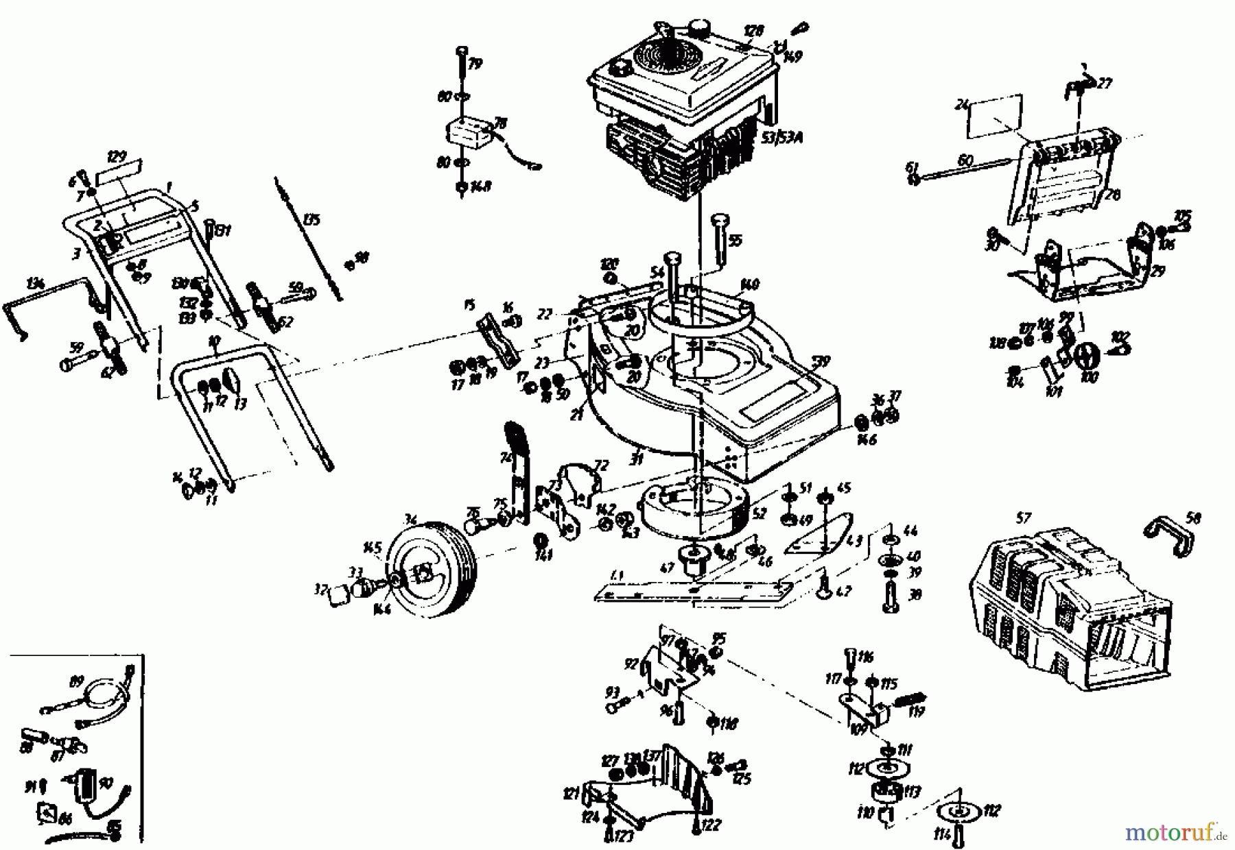  Gutbrod Tondeuse thermique tractée TURBO HBSR 04011.03  (1991) Machine de base
