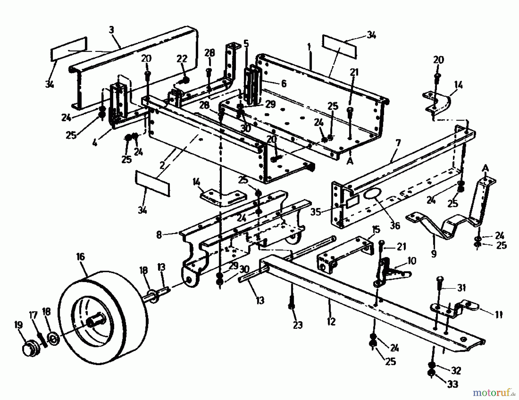  MTD Accèssoires Accèssoires tracteur de jardin et de pelouse Remorque NA 100/340 04012.04  (1991) Machine de base
