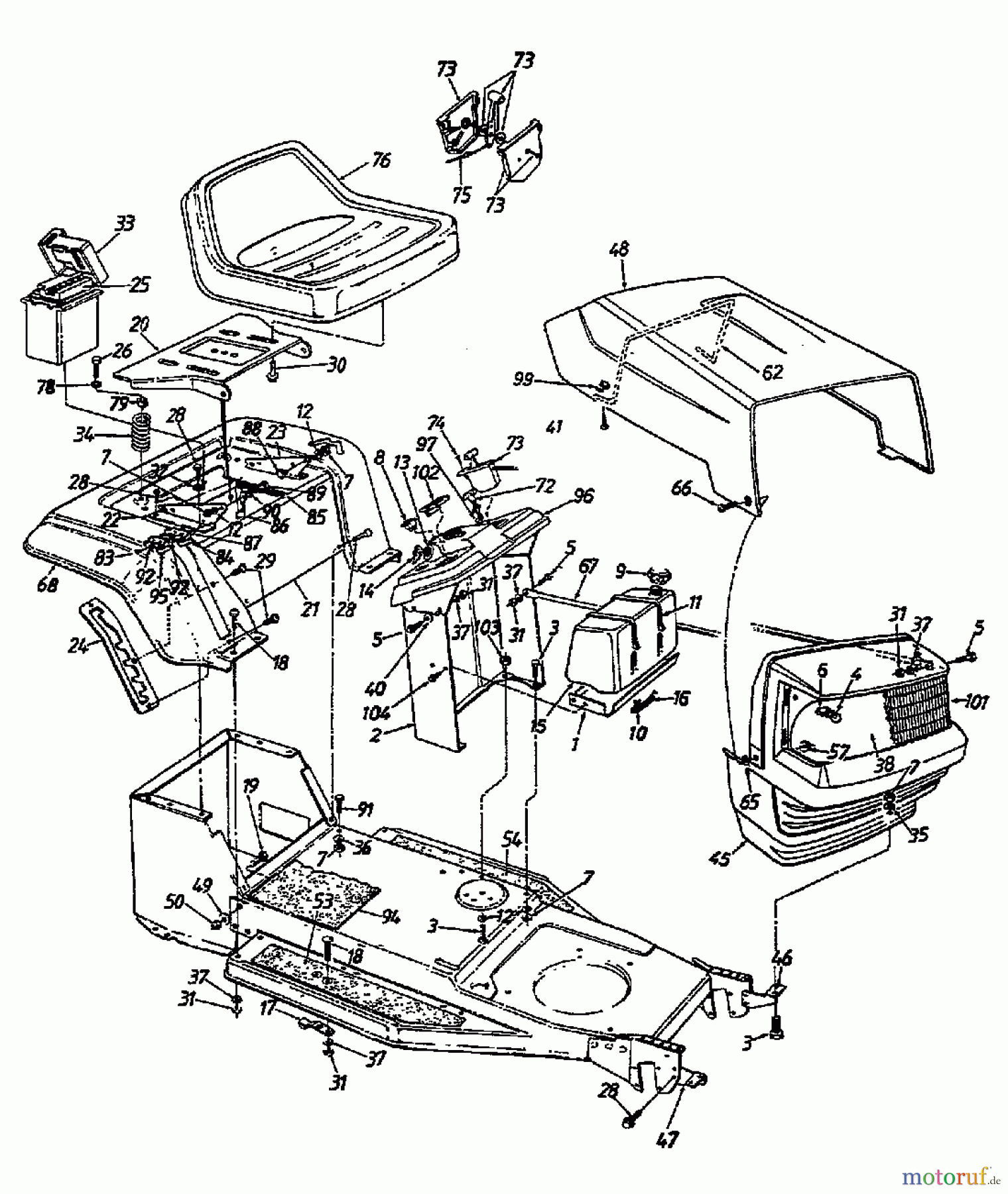  Mastercut Tracteurs de pelouse 12/91 132-450E657  (1992) Tableau de bord, Capot de moteur 0-Style, Jupe
