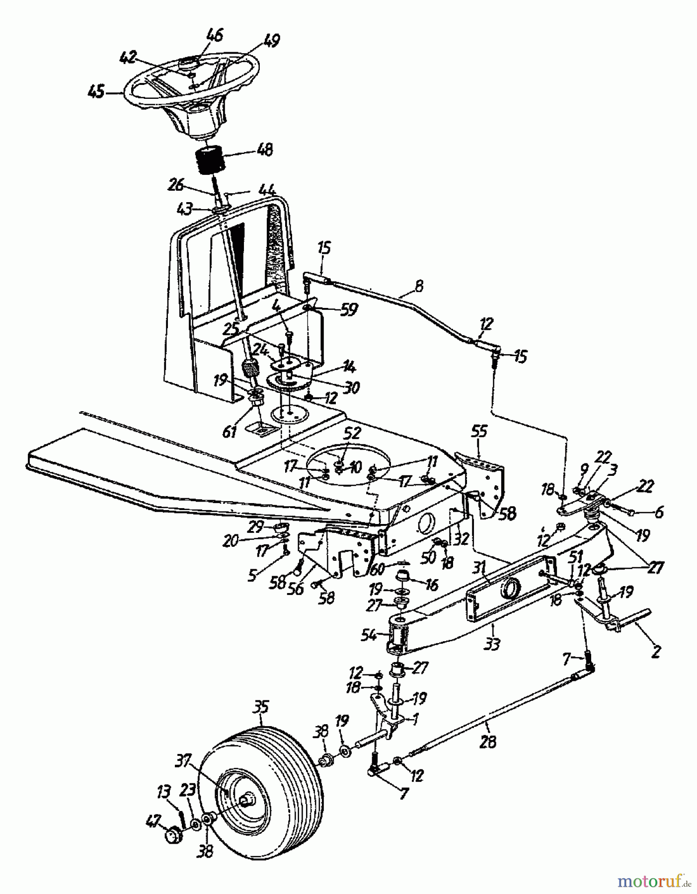  Mastercut Tracteurs de pelouse 12/91 132-450E657  (1992) Axe avant