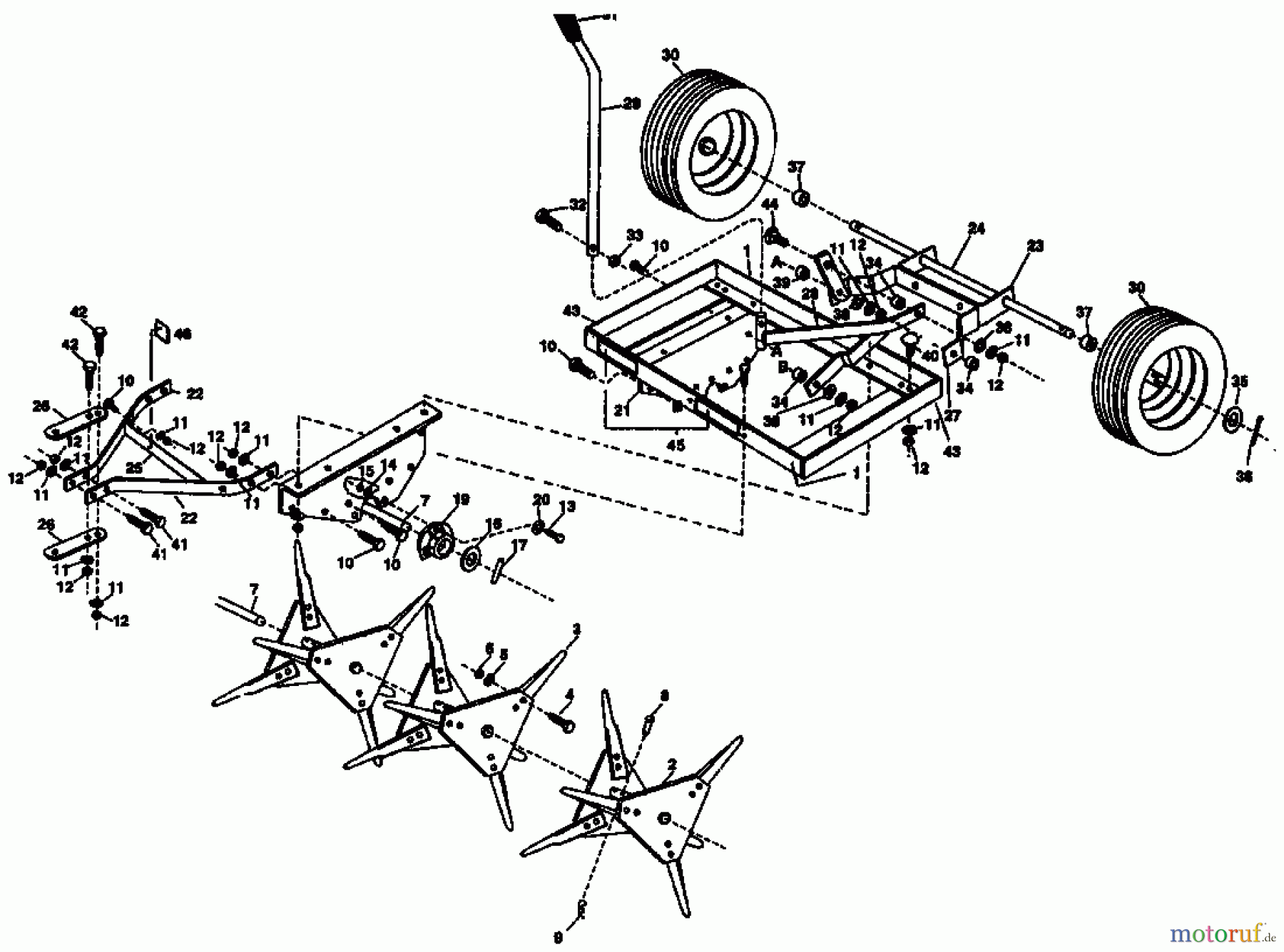  MTD Accèssoires Accèssoires tracteur de jardin et de pelouse Demousseur RL 100-18 04012.02  (1994) Machine de base