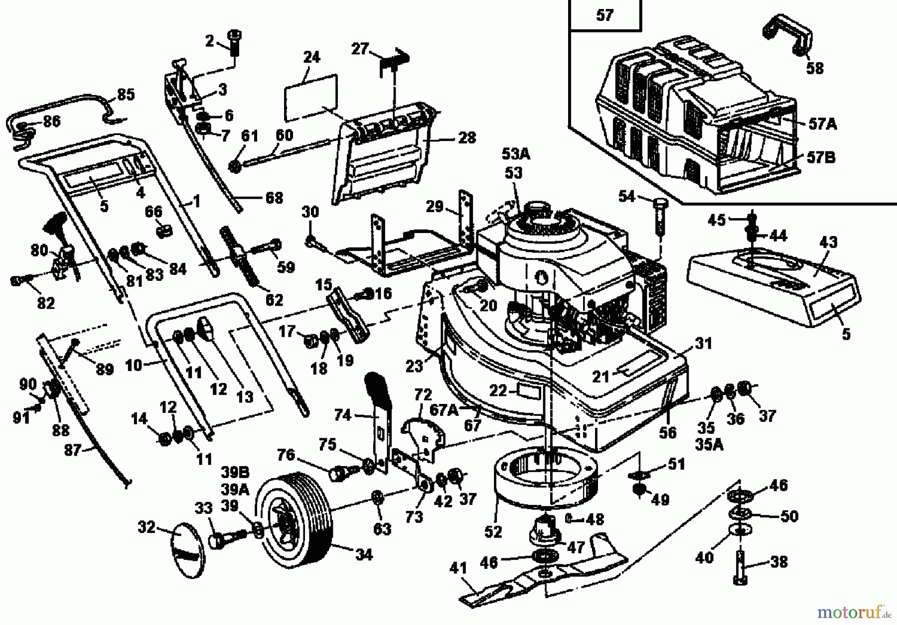  Rasant Tondeuse thermique 45 BM 04038.04  (1995) Machine de base