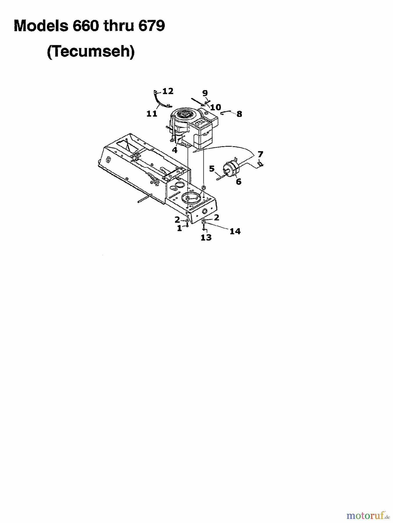  Bauhaus Tracteurs de pelouse Funrunner 134K679F646  (1994) Accessoires moteur