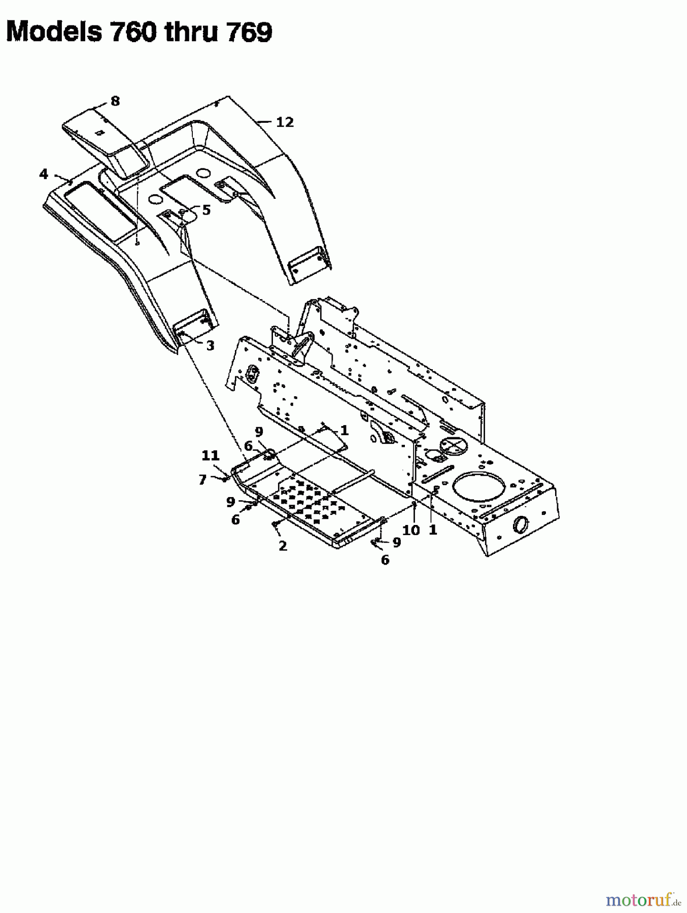  Columbia Tracteurs de pelouse 160/102 135T761N626  (1995) Jupe, Marchepied