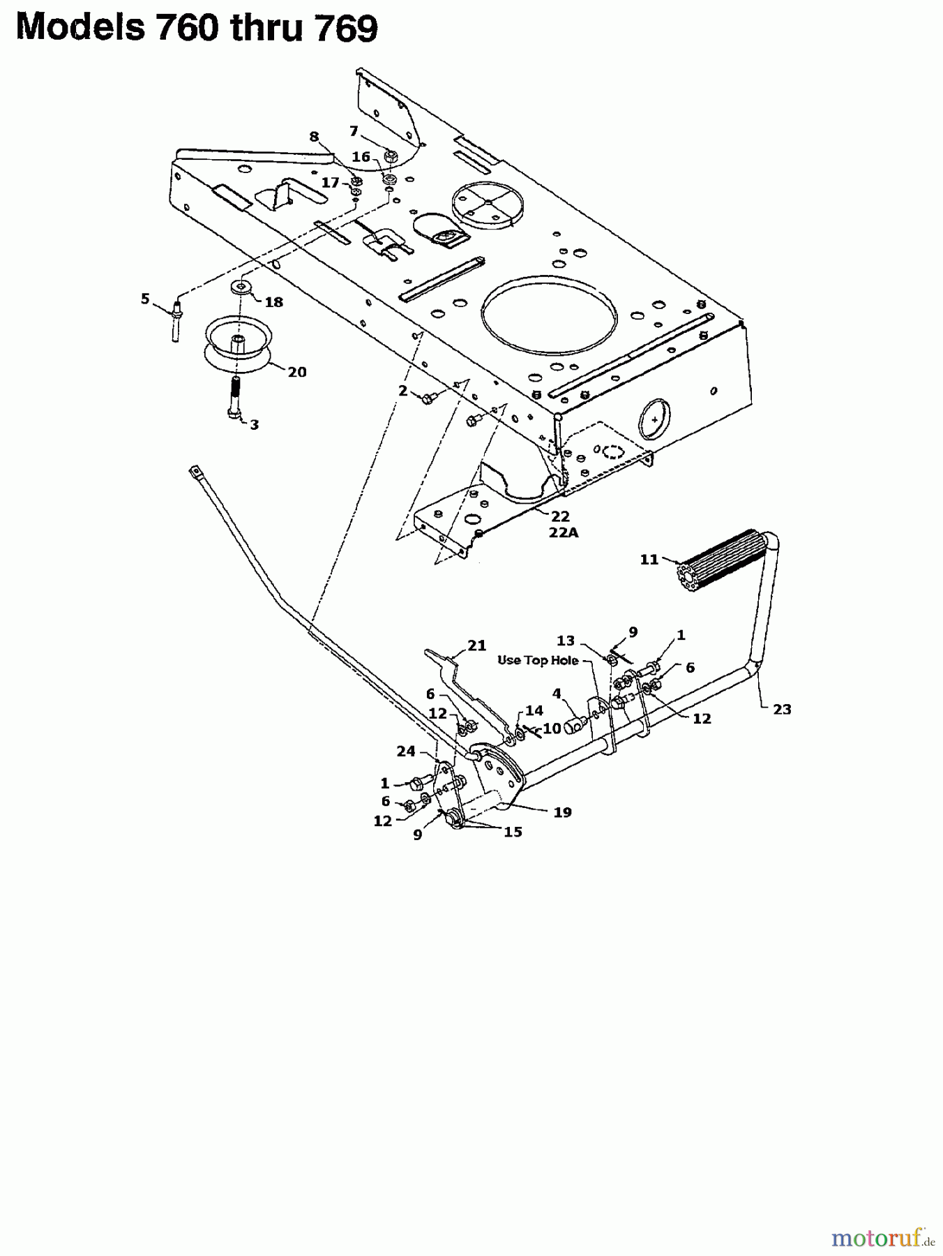  MTD Tracteurs de pelouse 125/40 134-765N678  (1994) Pedale de frainage et embrayage