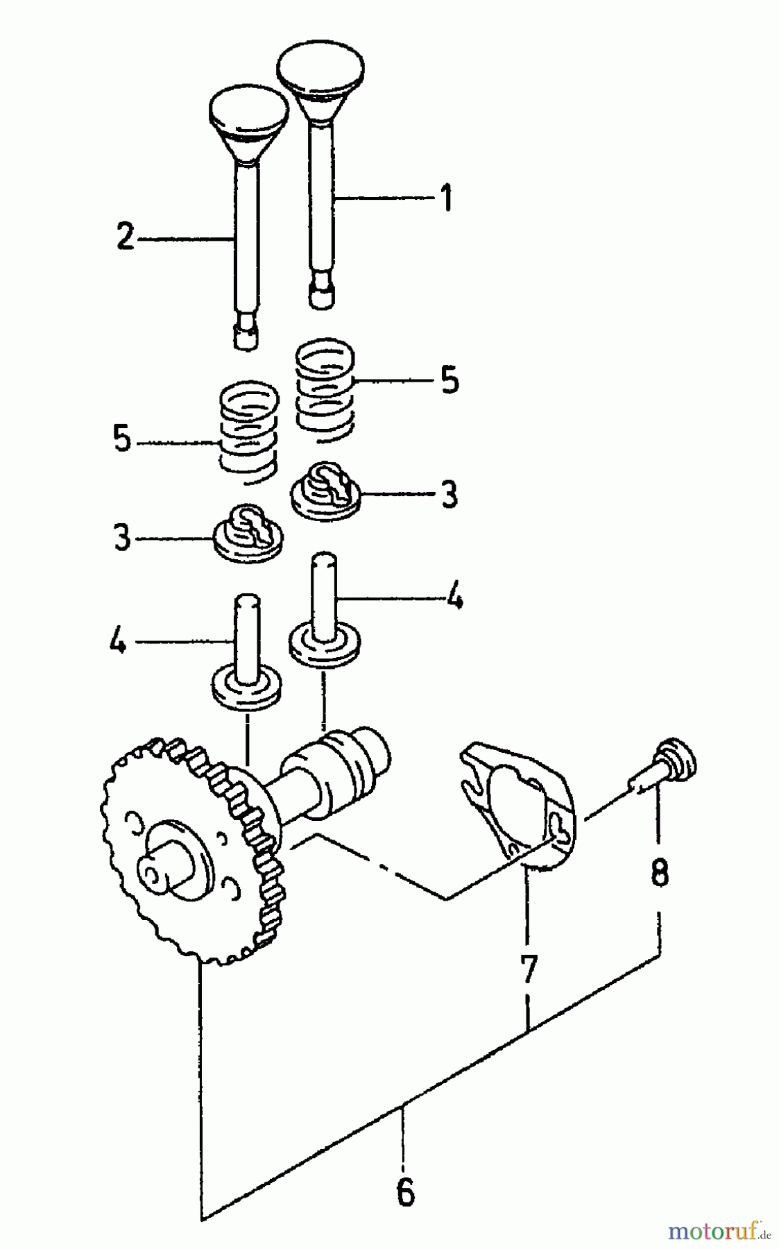  Gutbrod Motofaucheuse BM 91 07517.04  (1996) Arbre à came, Soupapes