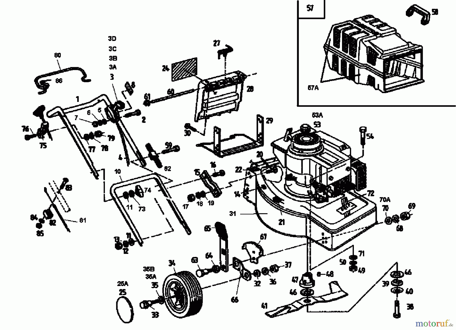  Golf Tondeuse thermique HBL 02813.09  (1995) Machine de base