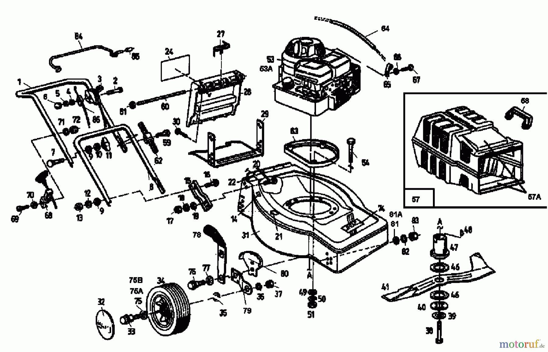  Golf Tondeuse thermique HBL 04042.01  (1996) Machine de base