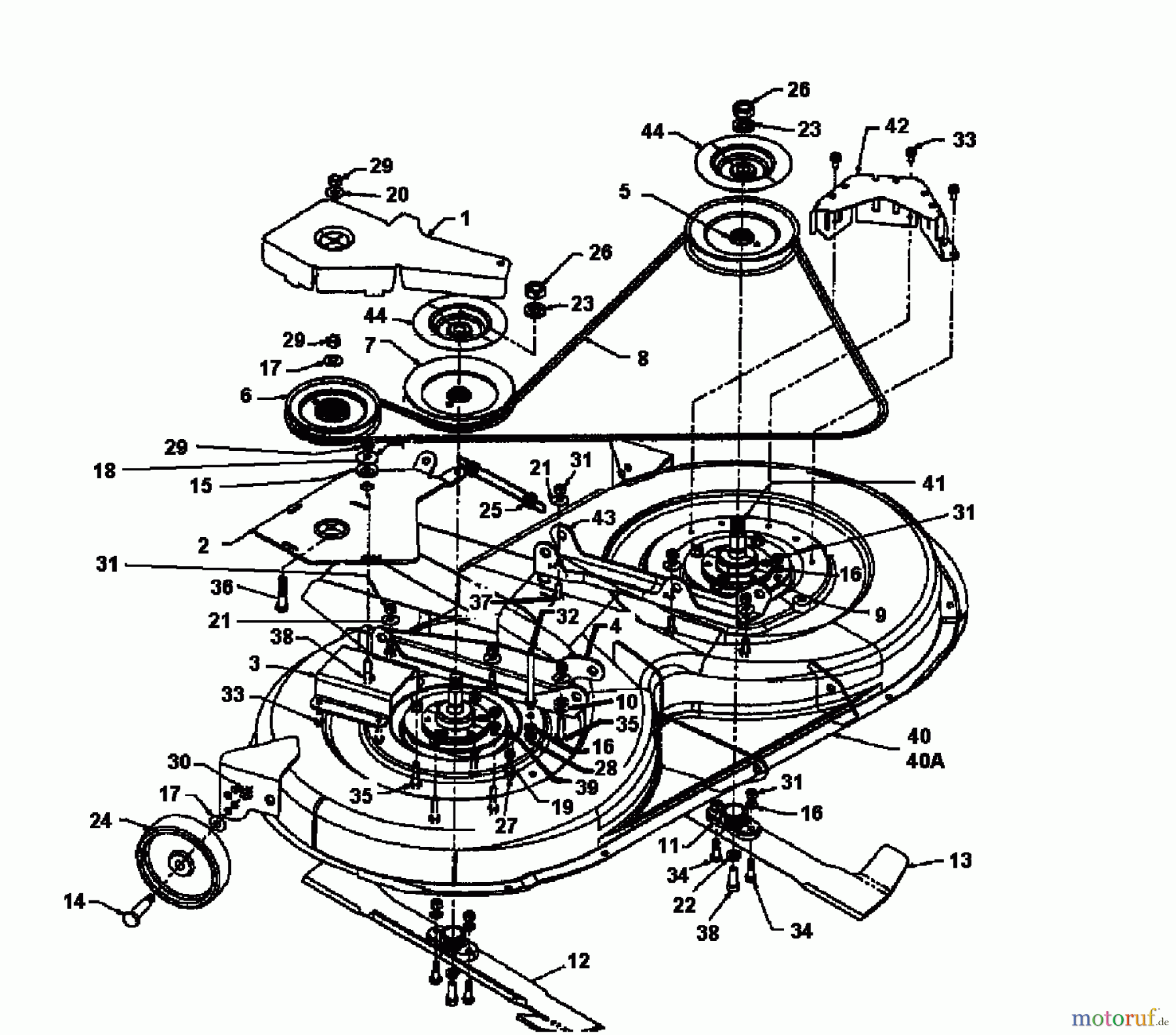  Motec Tracteurs de pelouse GT 160 RD 135T764N632  (1995) Plateau de coupe N (40