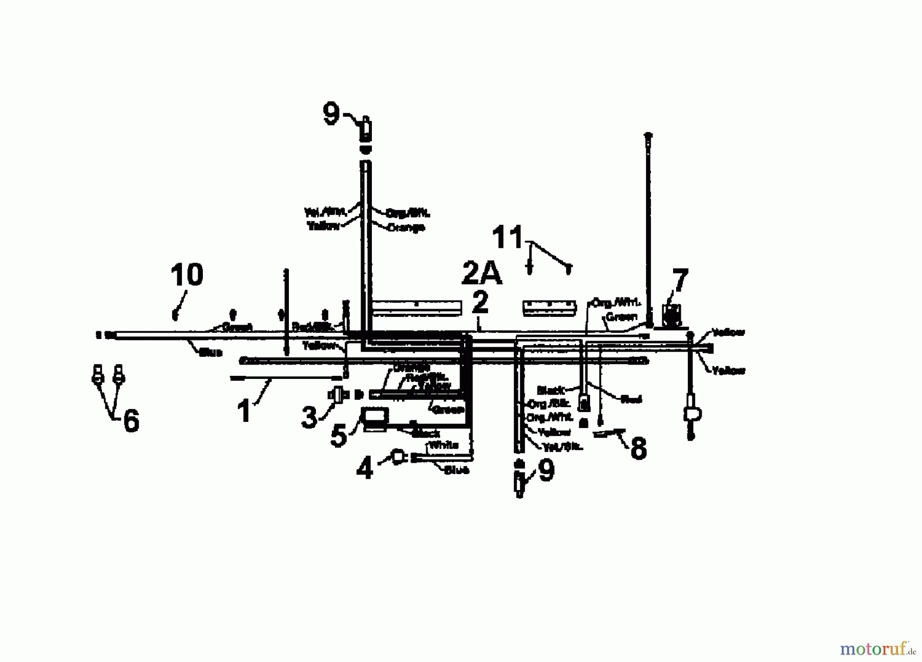  MTD Tracteurs de pelouse H 165 136T695G678  (1996) Plan électrique cylindre simple