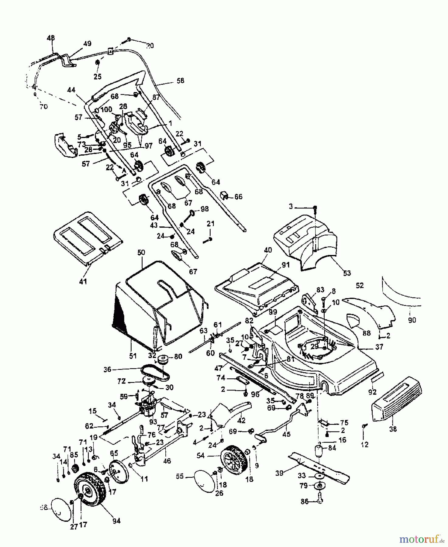  Yard-Man Tondeuse thermique tractée RMB 53 S 911B539A643  (1996) Machine de base