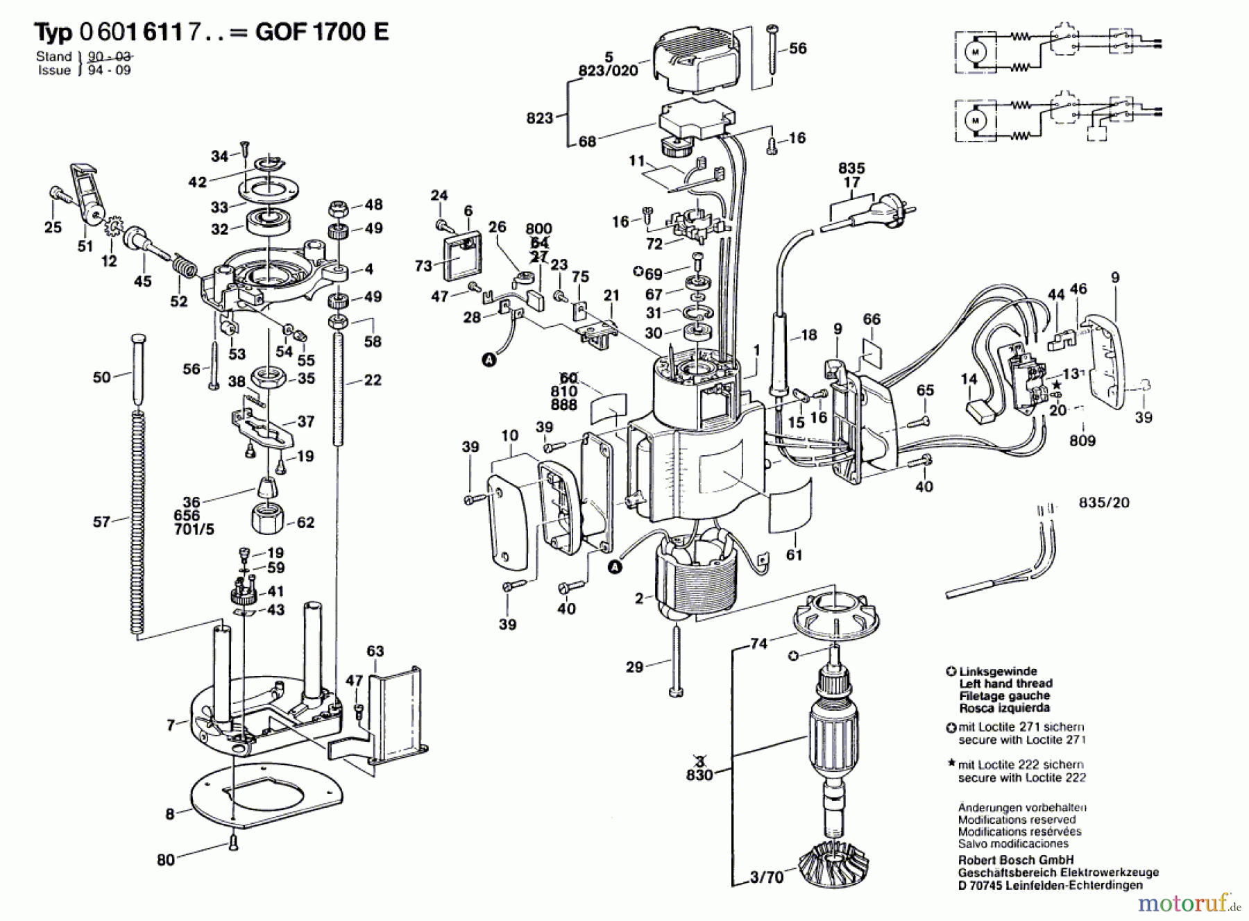  Bosch Werkzeug Hw-Oberfräse GOF 1700 E Seite 1