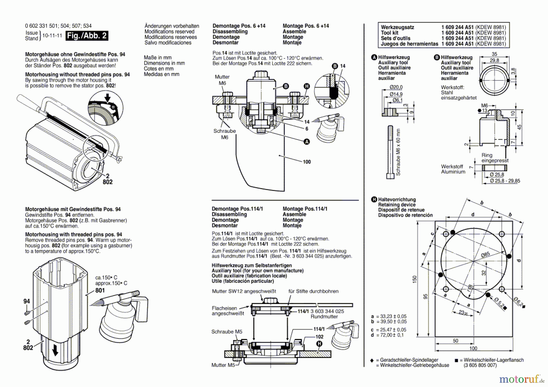  Bosch Werkzeug Flachkopfwinkelschleifer HWS 88/180 Seite 2