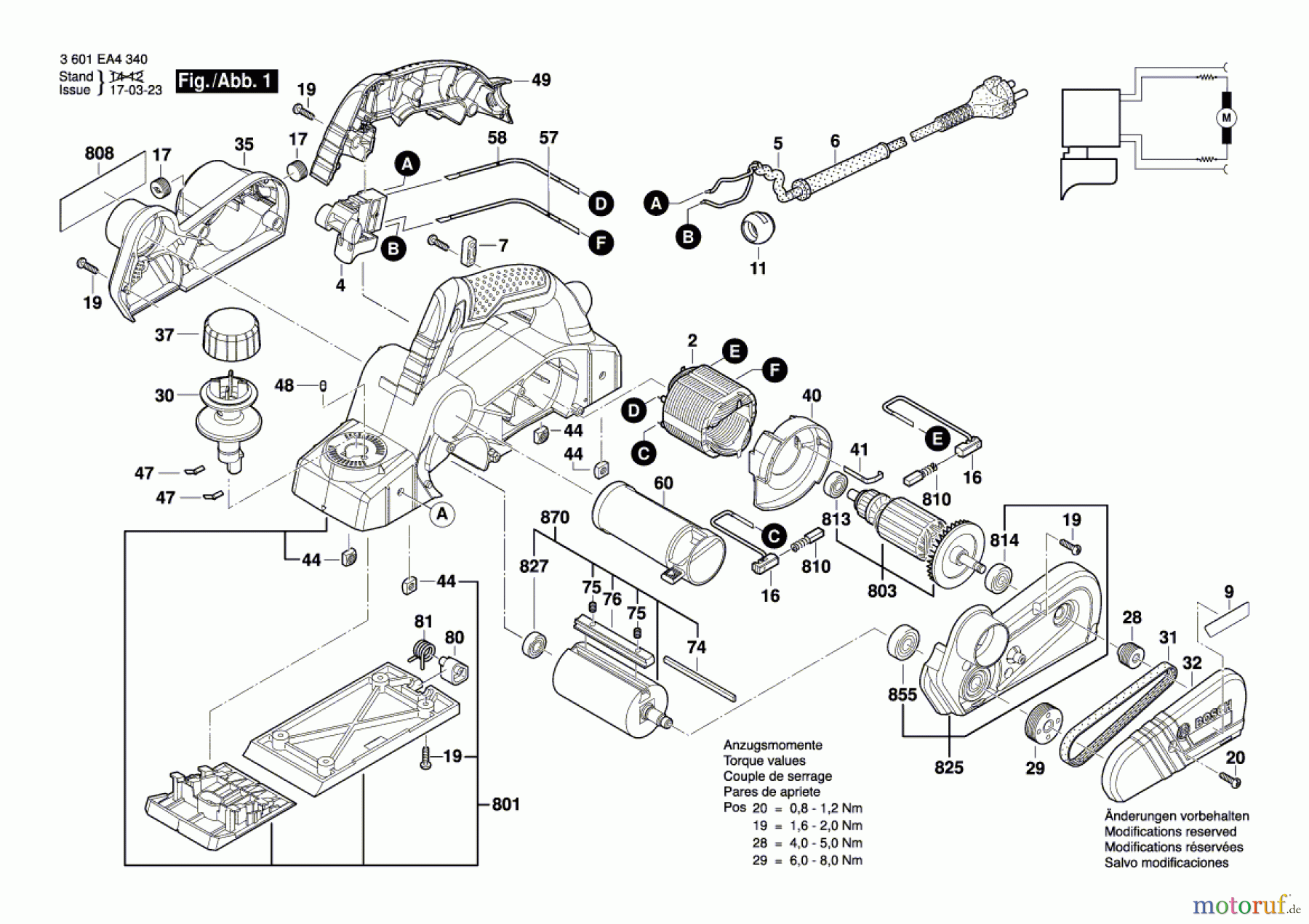  Bosch Werkzeug Handhobel GHO 26-82 D Seite 1