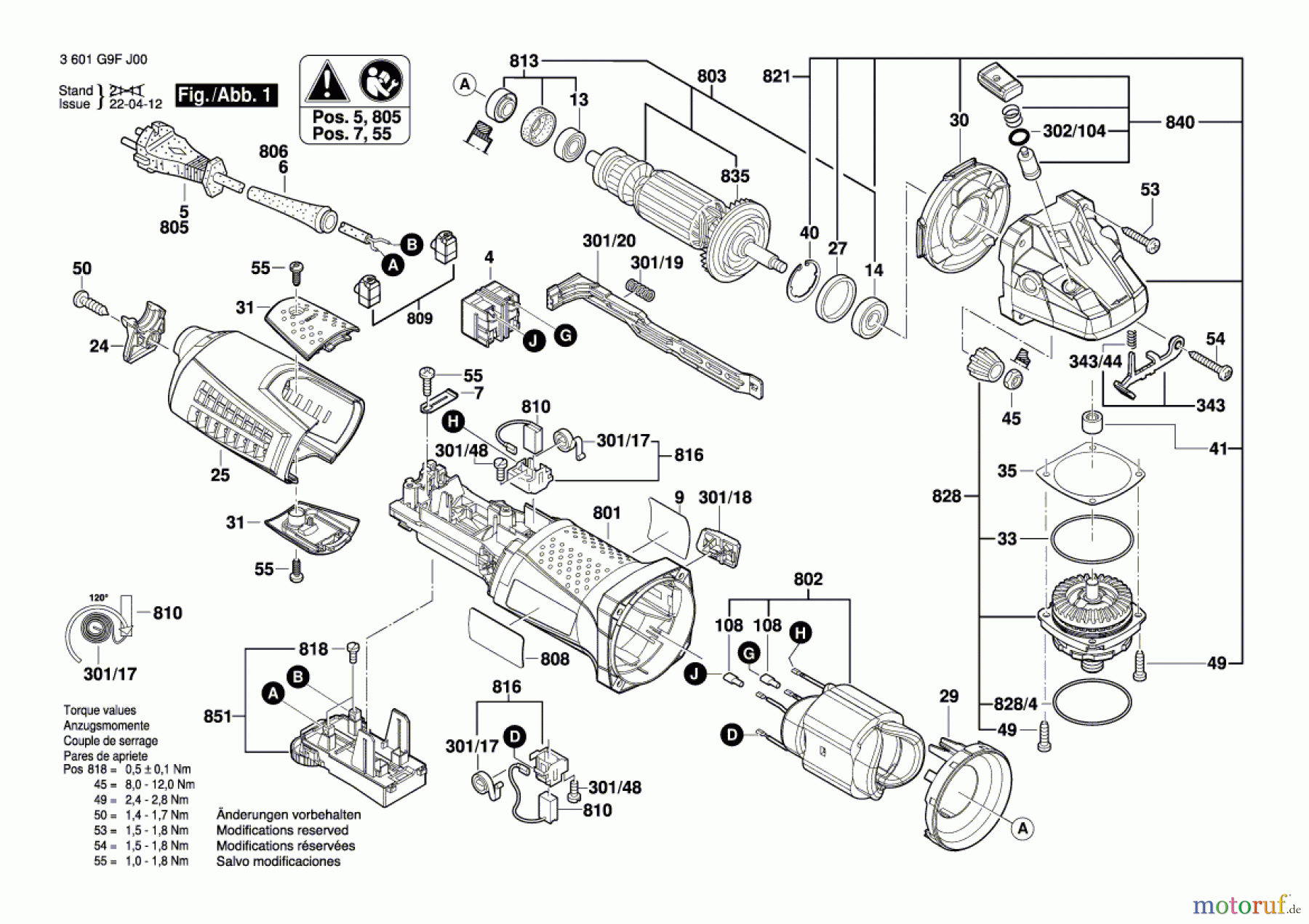  Bosch Werkzeug Winkelschleifer CG 13-125 V (Fein) Seite 1