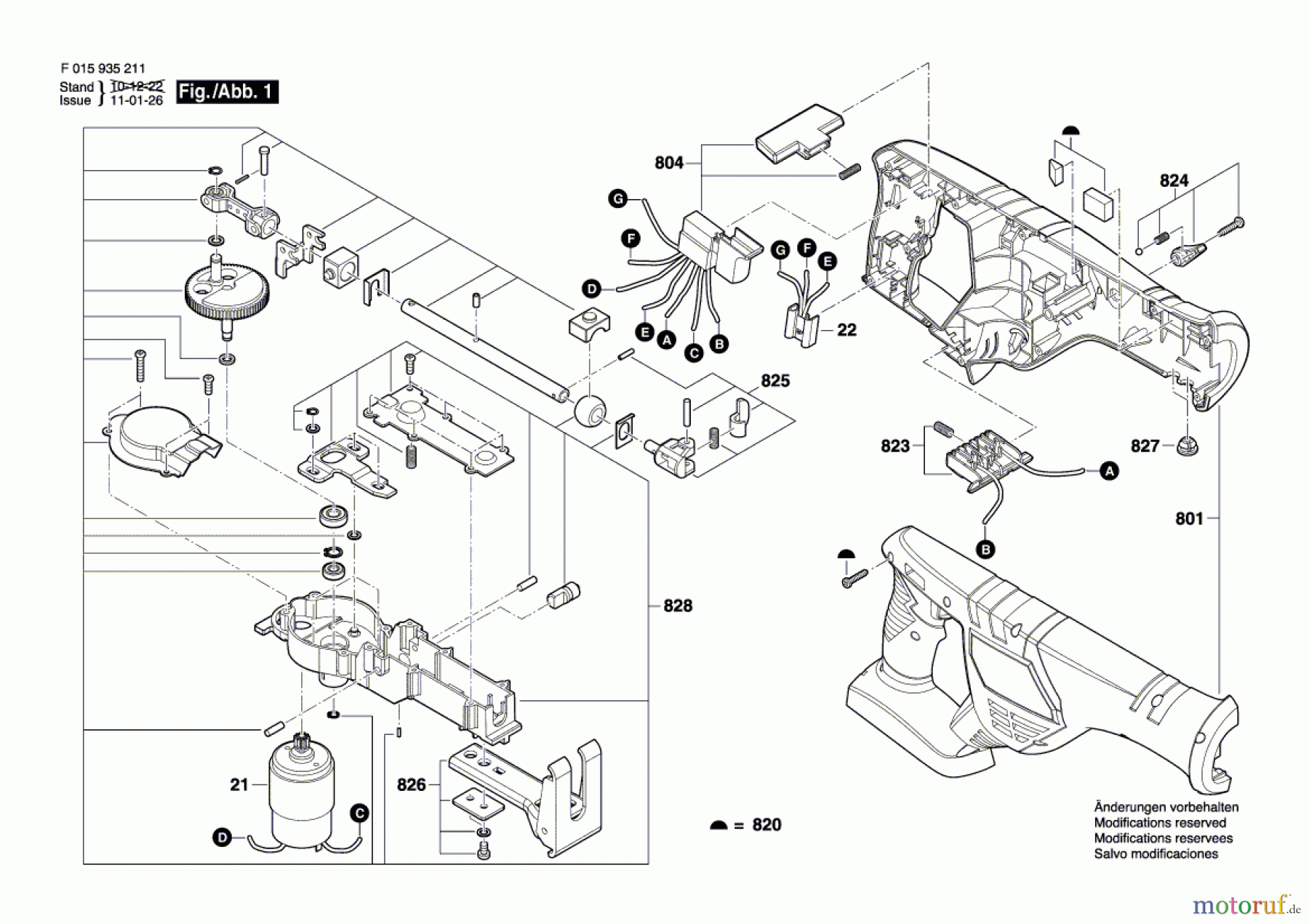  Bosch Akku Werkzeug Akku-Säbelsäge 9352 Seite 1