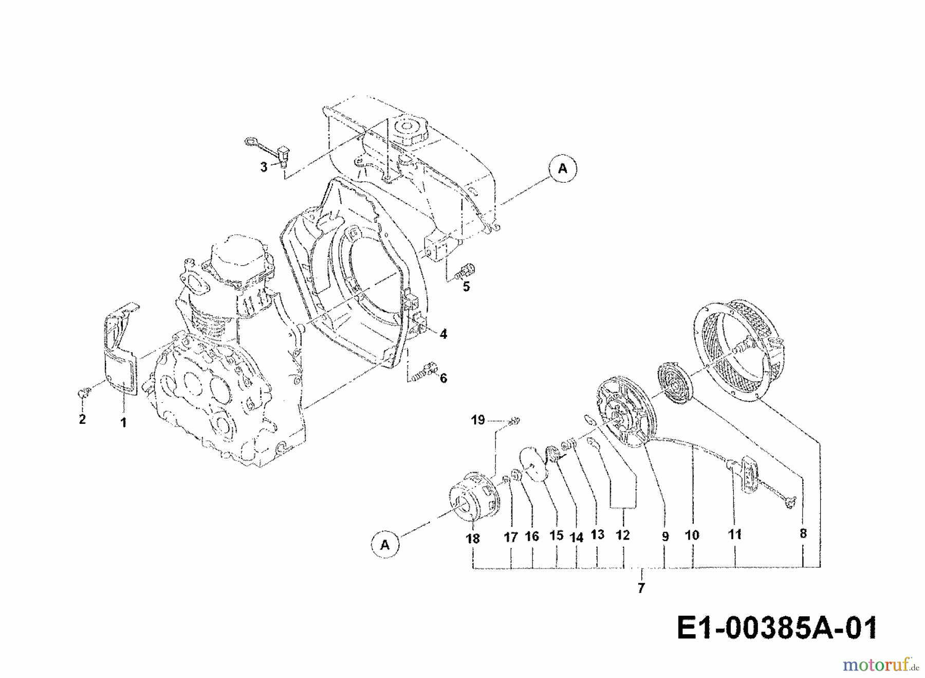  Cub Cadet Motoculteur TWT 650 D 00026.09  (1993) Carter de ventilateur, Lancer