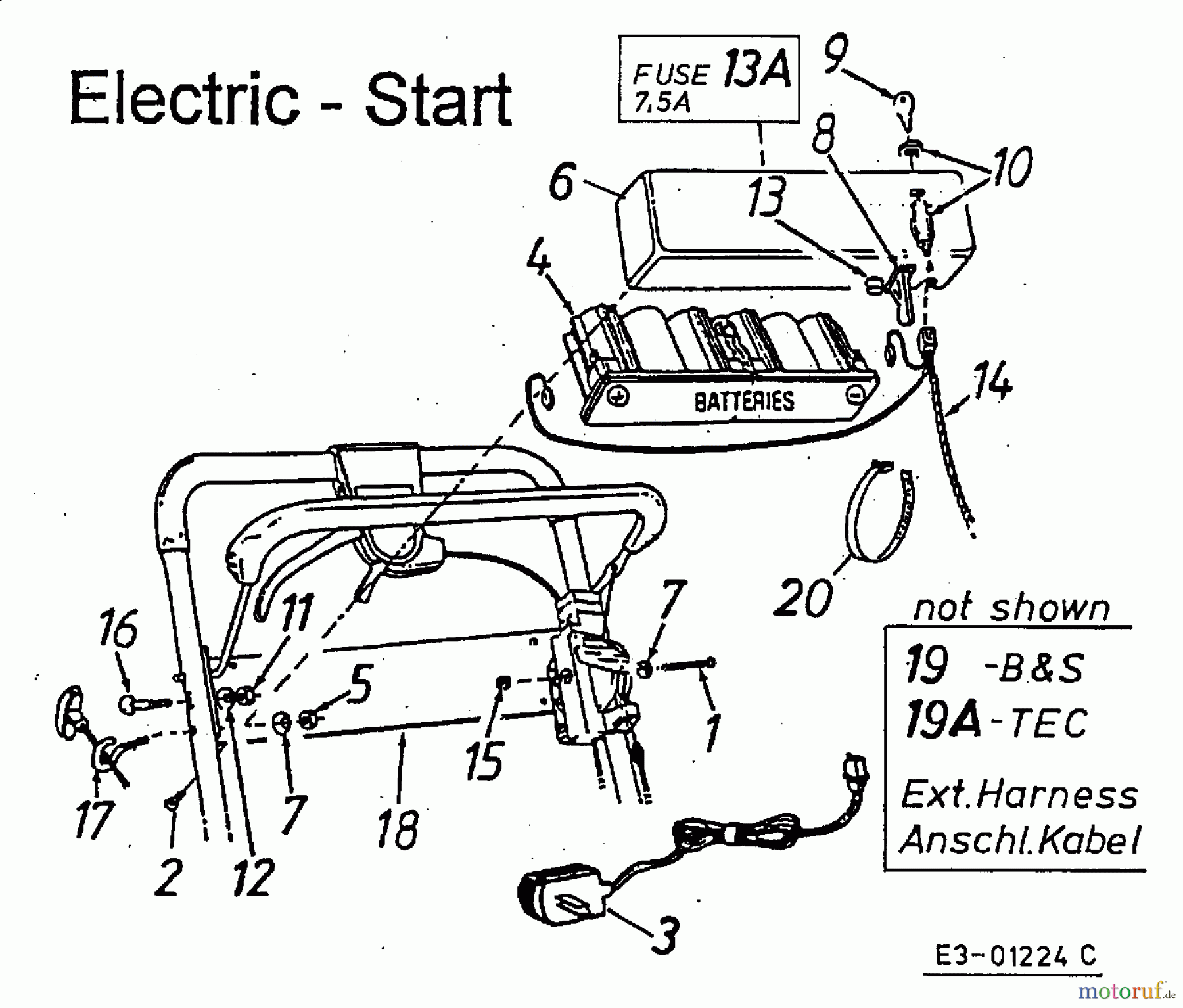  MTD Tondeuse thermique tractée SPE 46 GXL 12AEX78K678  (2002) Assortiment électrique