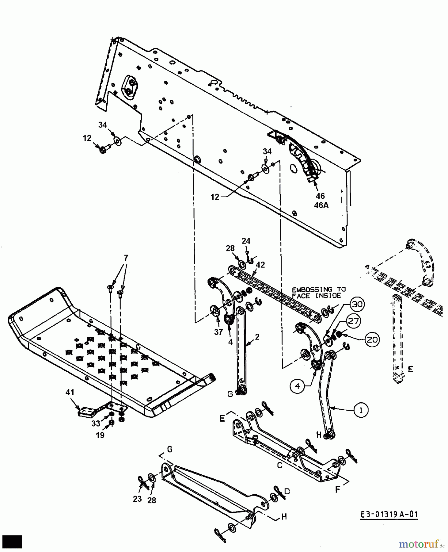  Harry Tracteurs de pelouse 131 B 13 13DA763N662  (2000) Relevage plateau de coupe