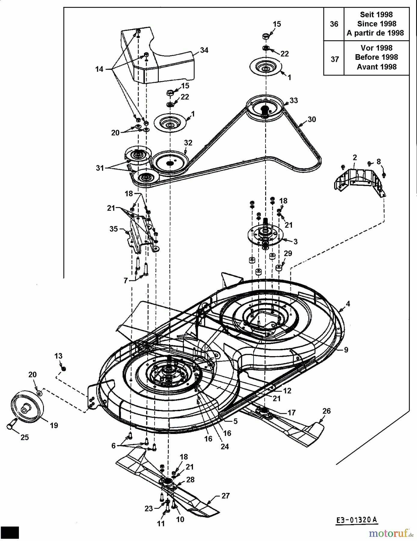  Harry Tracteurs de pelouse 131 B 13 13DA763N662  (2000) Plateau de coupe N (40