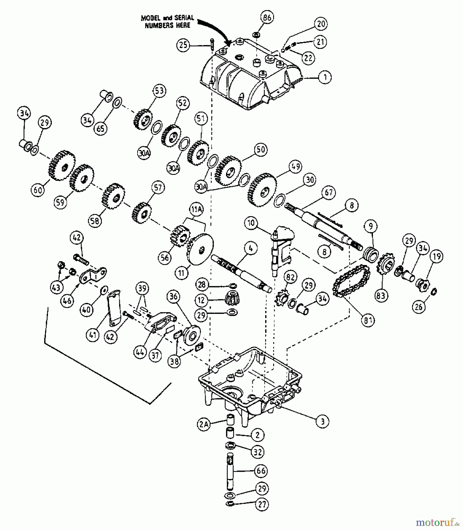  MTD Tracteurs de pelouse F 125 13A-522-678  (1998) Boîte de vitesse
