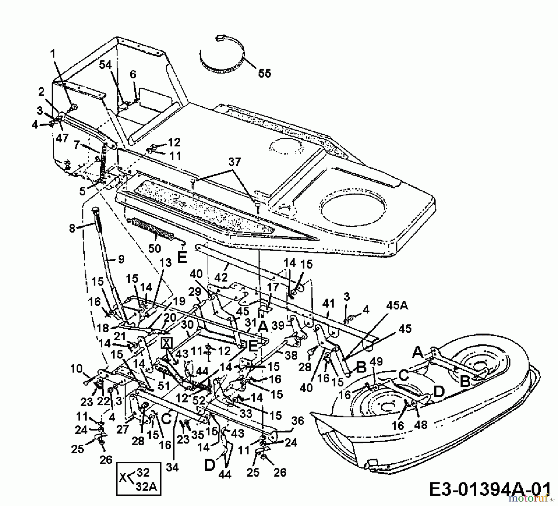  Edenparc Tracteurs de pelouse B 12596 13AL470F608  (1998) Relevage plateau de coupe