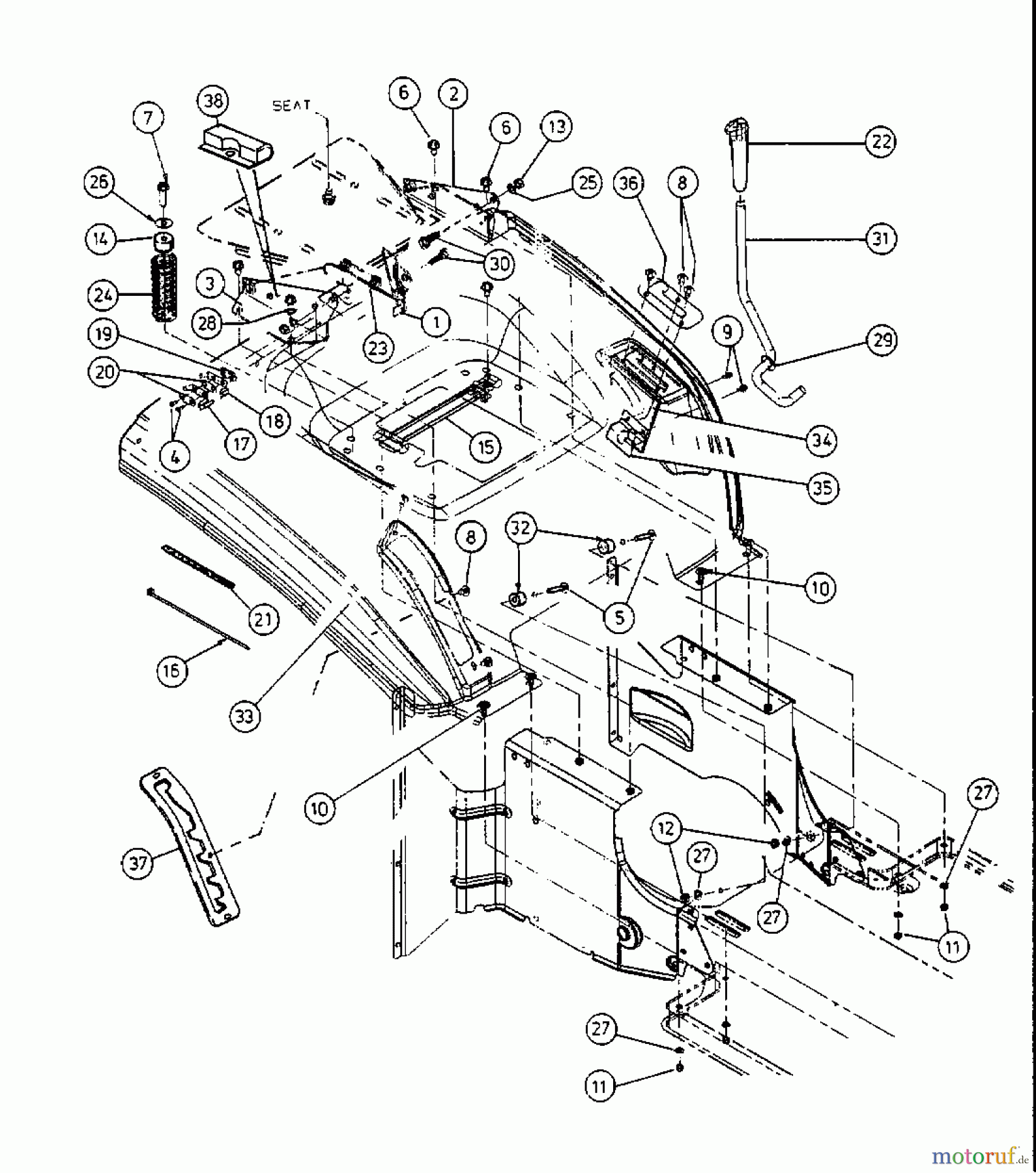  Univert Tracteurs de pelouse 145 ENCH 13AP41UE663  (2000) Jupe