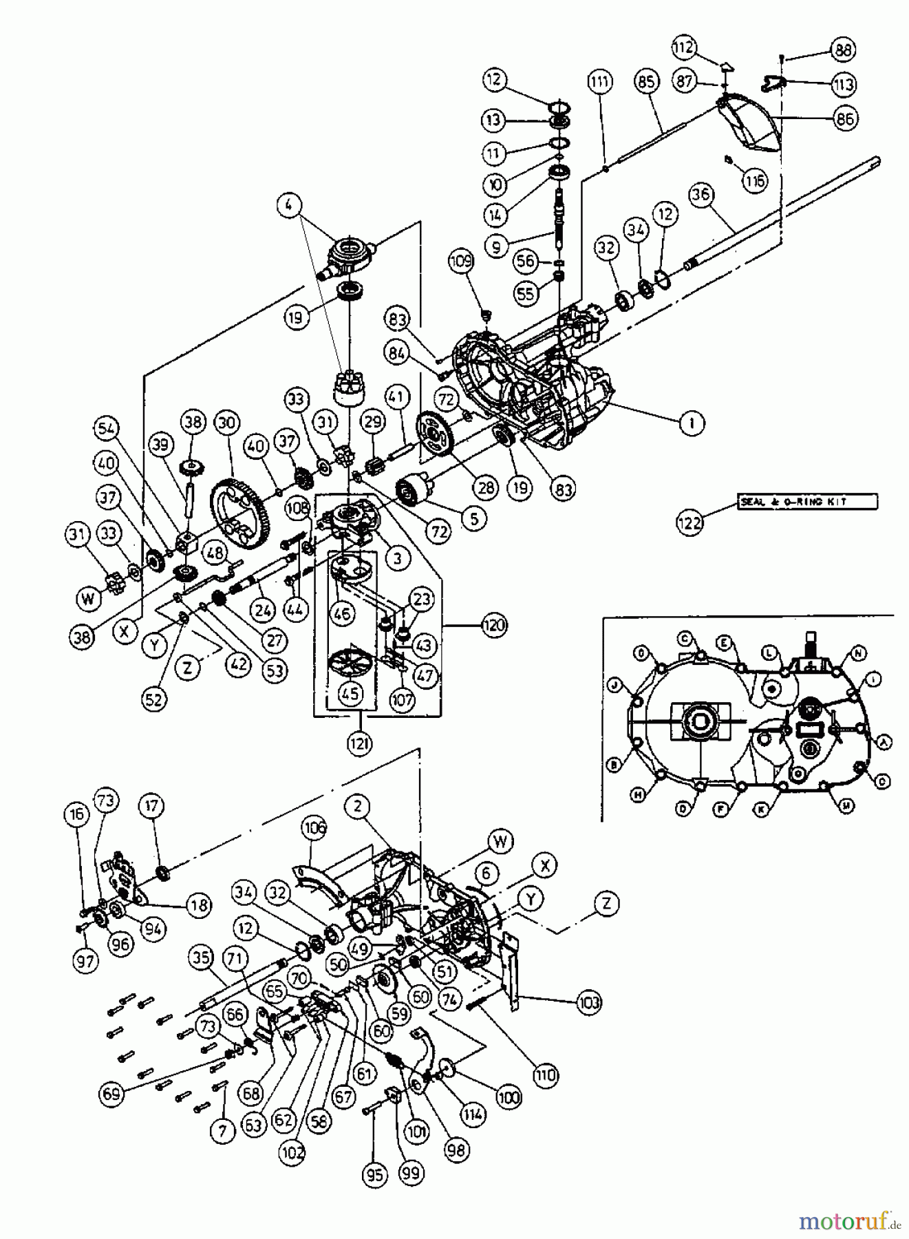  MTD Tracteurs de pelouse H 145 13AP418F678  (2003) Boîte de vitesse hydrostatique