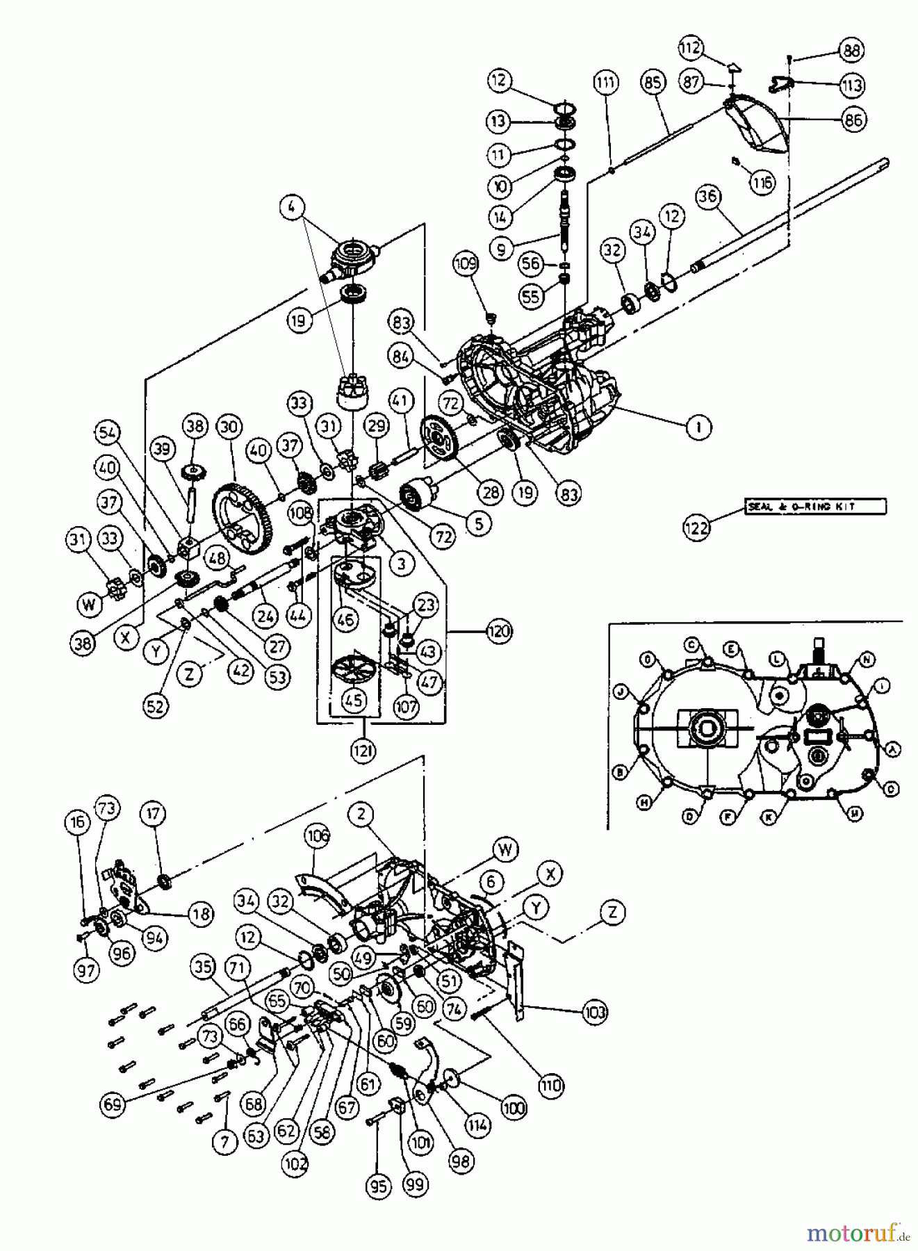  Univert Tracteurs de pelouse 145 ENCH 13AP41UE663  (2000) Boîte de vitesse hydrostatique 618-0389A