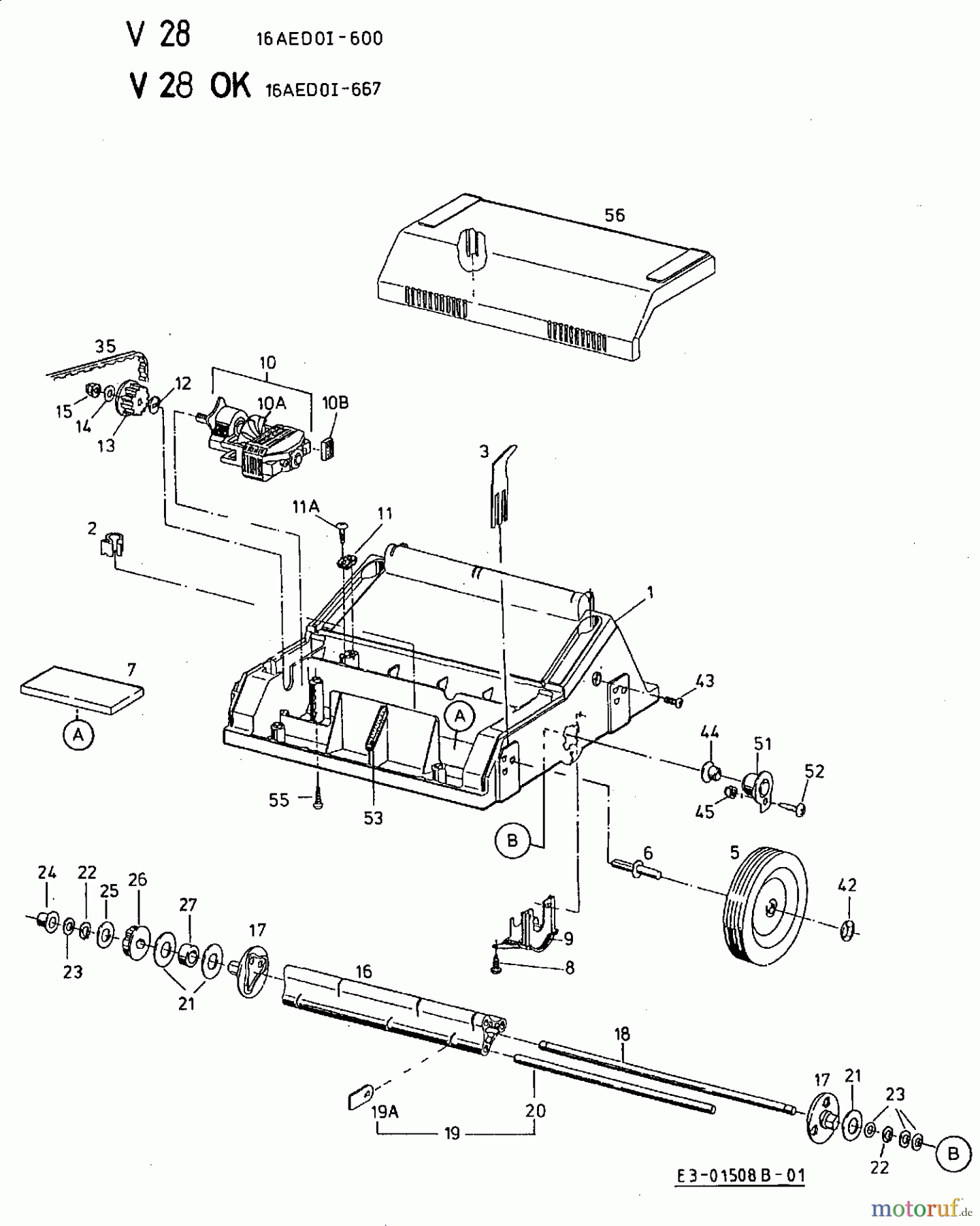  MTD Scarificateur électrique V 28 16AED0I-600  (2002) Machine de base