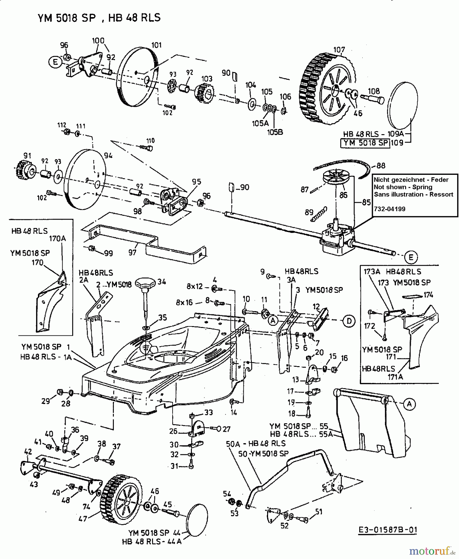  Yard-Man Tondeuse thermique tractée YM 5018 SP 12C-T78F643  (2002) Machine de base