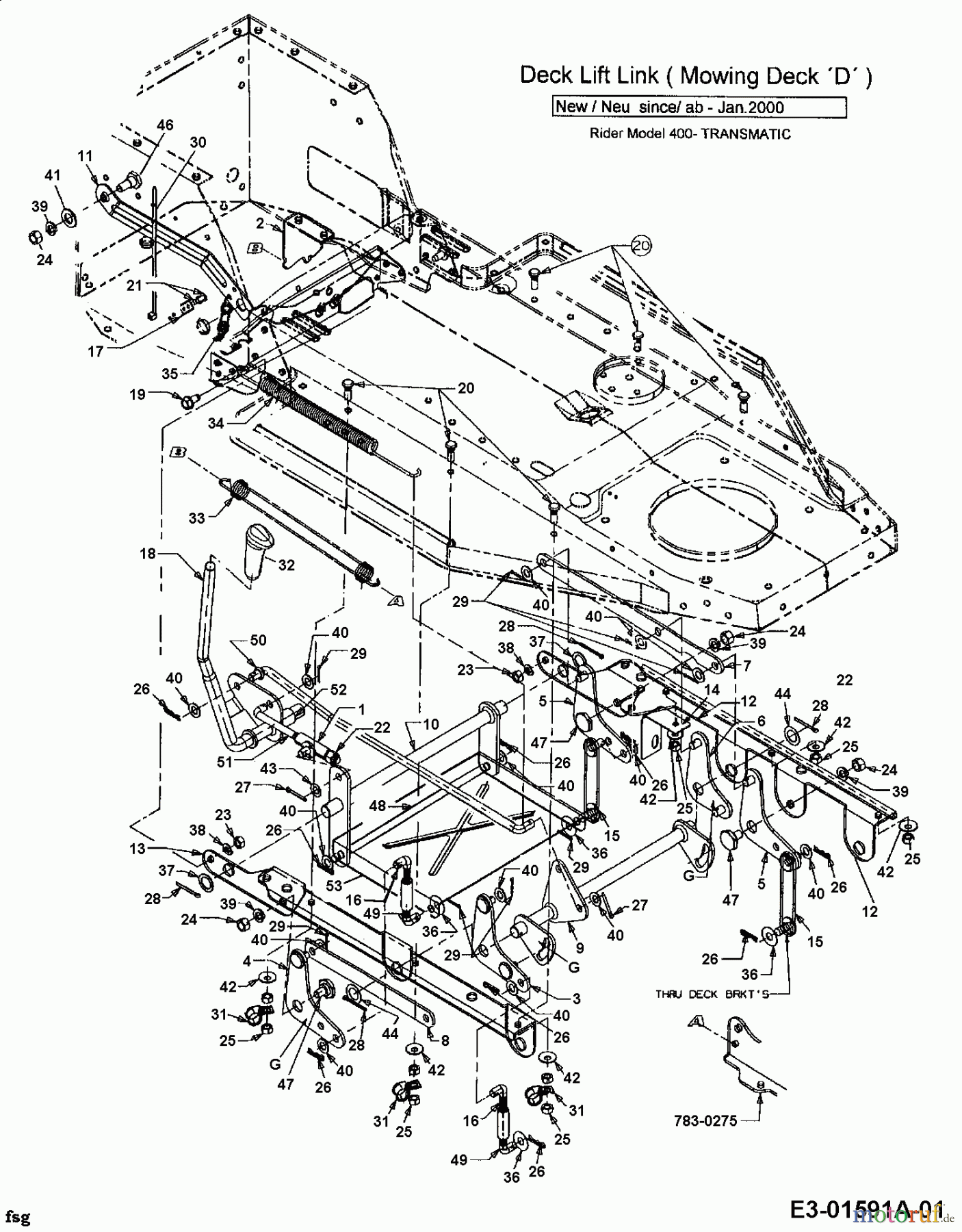  Budget Tracteurs de pelouse BTR 1101 13A1450F619  (2002) Relevage plateau de coupe