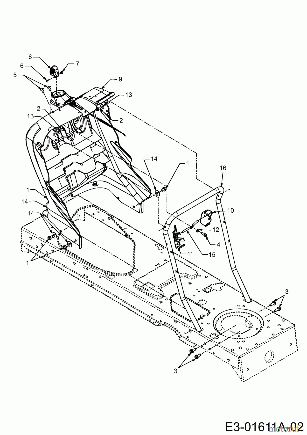  Efco Tracteurs de pelouse Formula 107 H 13BA519G637  (2003) Tableau de bord