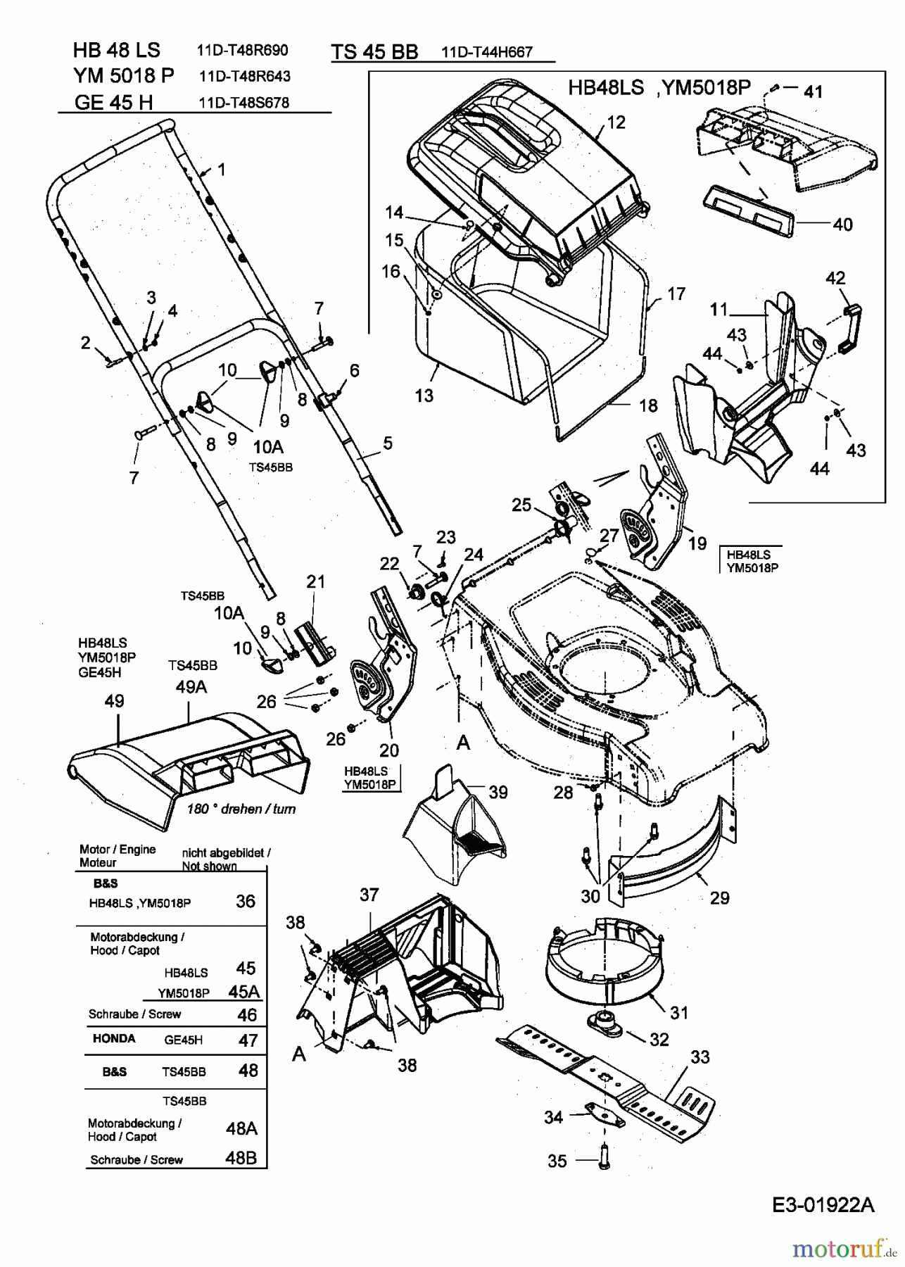  Turbo Silent Tondeuse thermique TS 45 BB 11D-T44H667  (2004) Machine de base