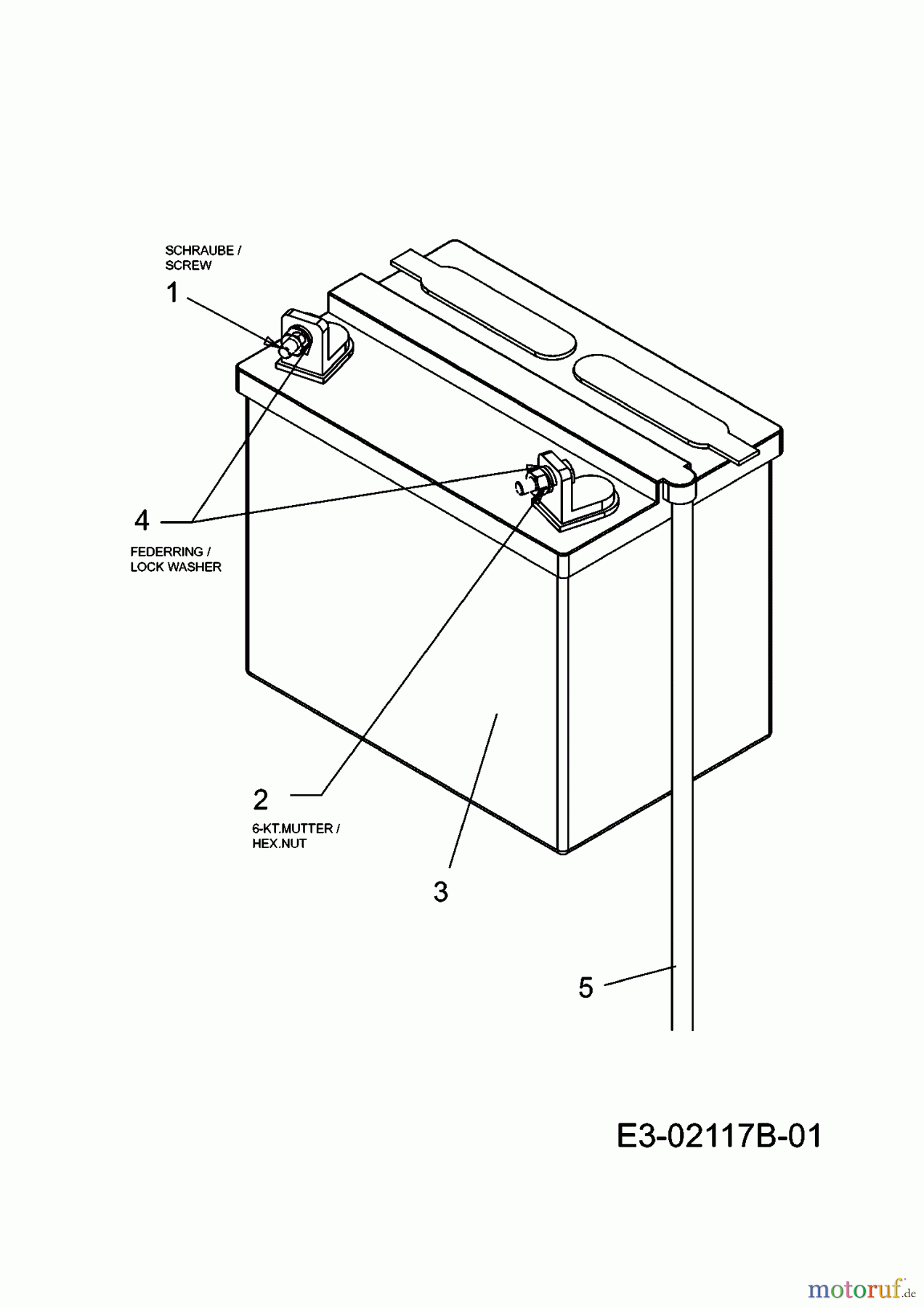  MTD Tracteurs de pelouse 91/155 13DM453B676  (2008) Batterie