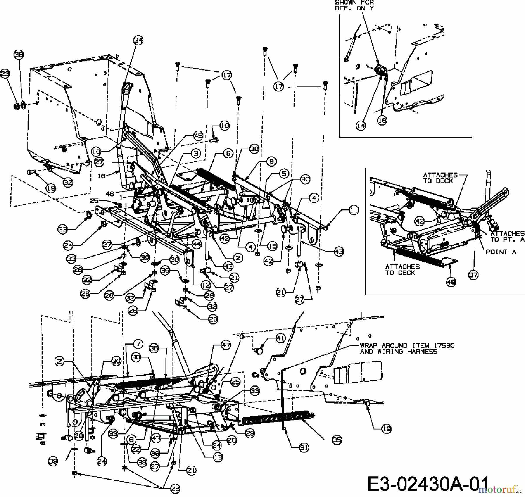  Bolens Tracteurs de pelouse BL 125/76 T 13D1471C484  (2007) Relevage plateau de coupe