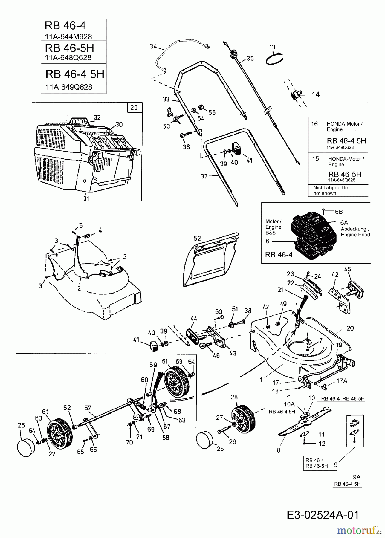  Raiffeisen Tondeuse thermique RB 46-5 H 11A-648Q628  (2005) Machine de base